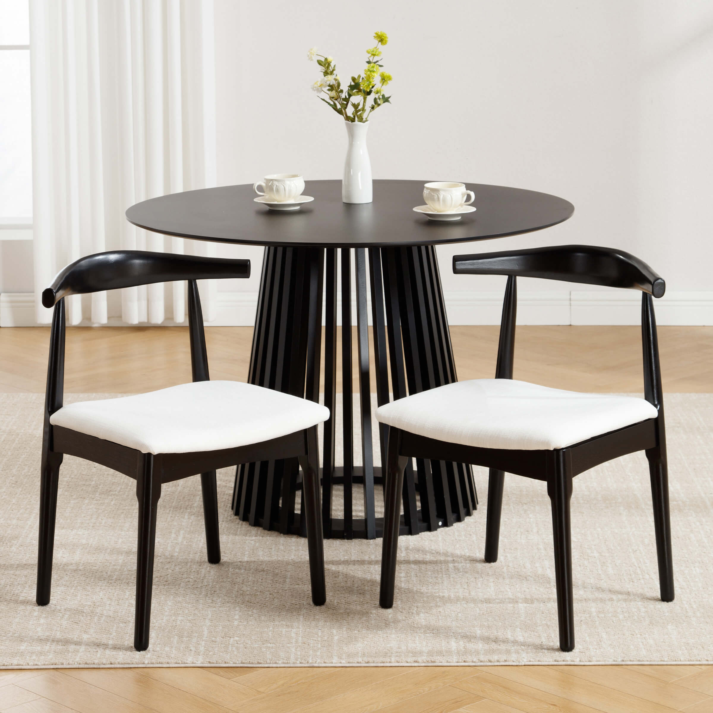 Kmax Wood Barrel Back Kitchen Chairs Set of 2 - X017DC