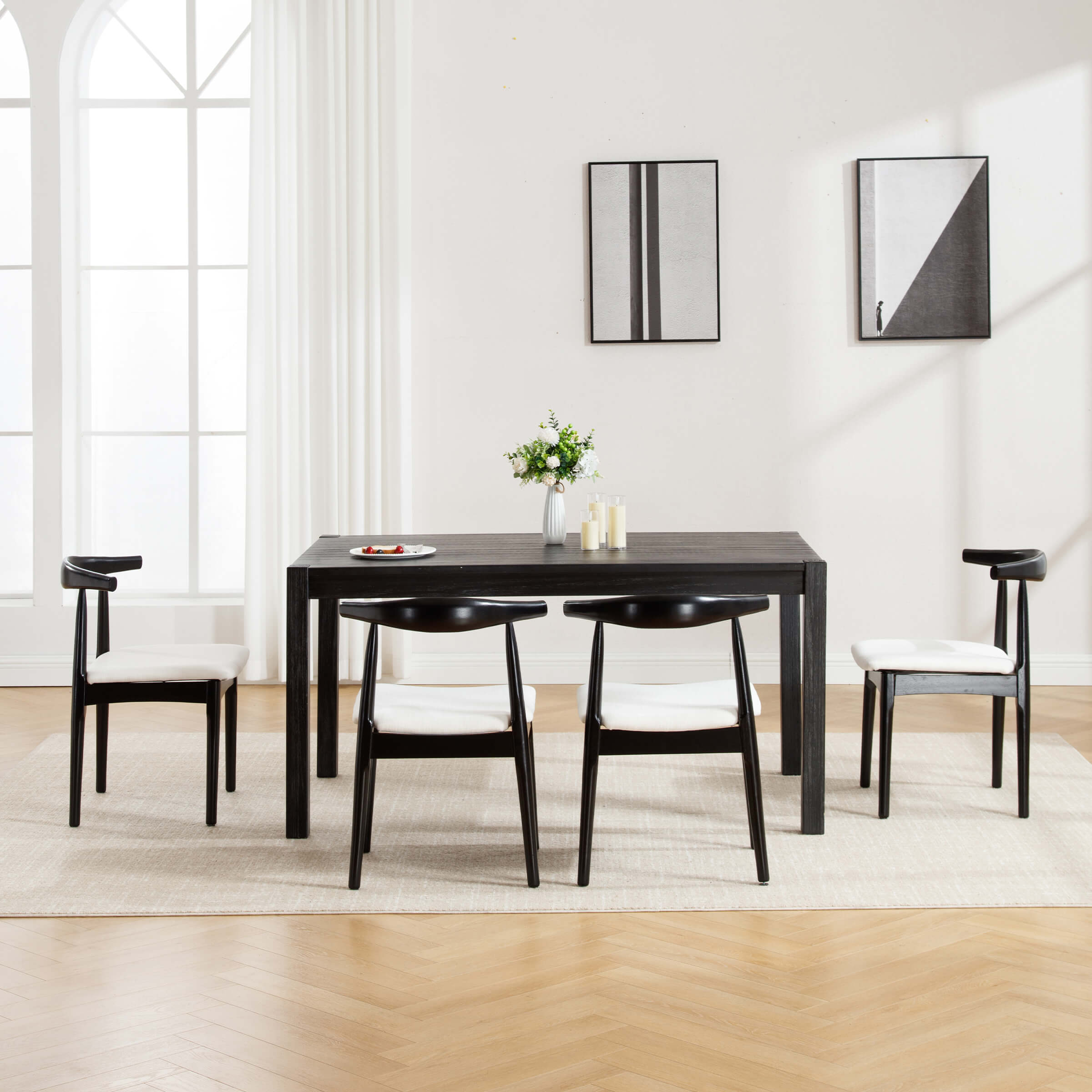 Kmax Wood Barrel Back Kitchen Chairs Set of 2 - X017DC