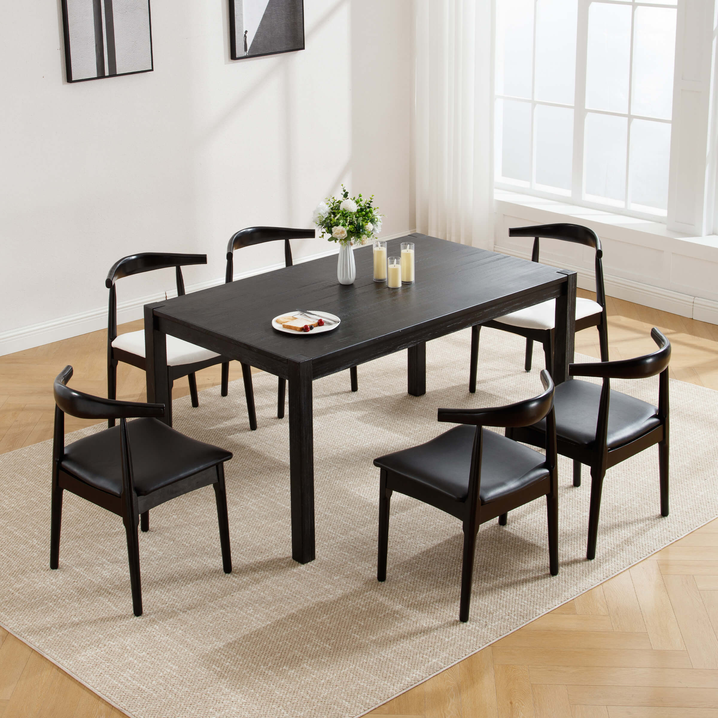 Kmax Wood Barrel Back Kitchen Chairs Set of 2 - X017DC