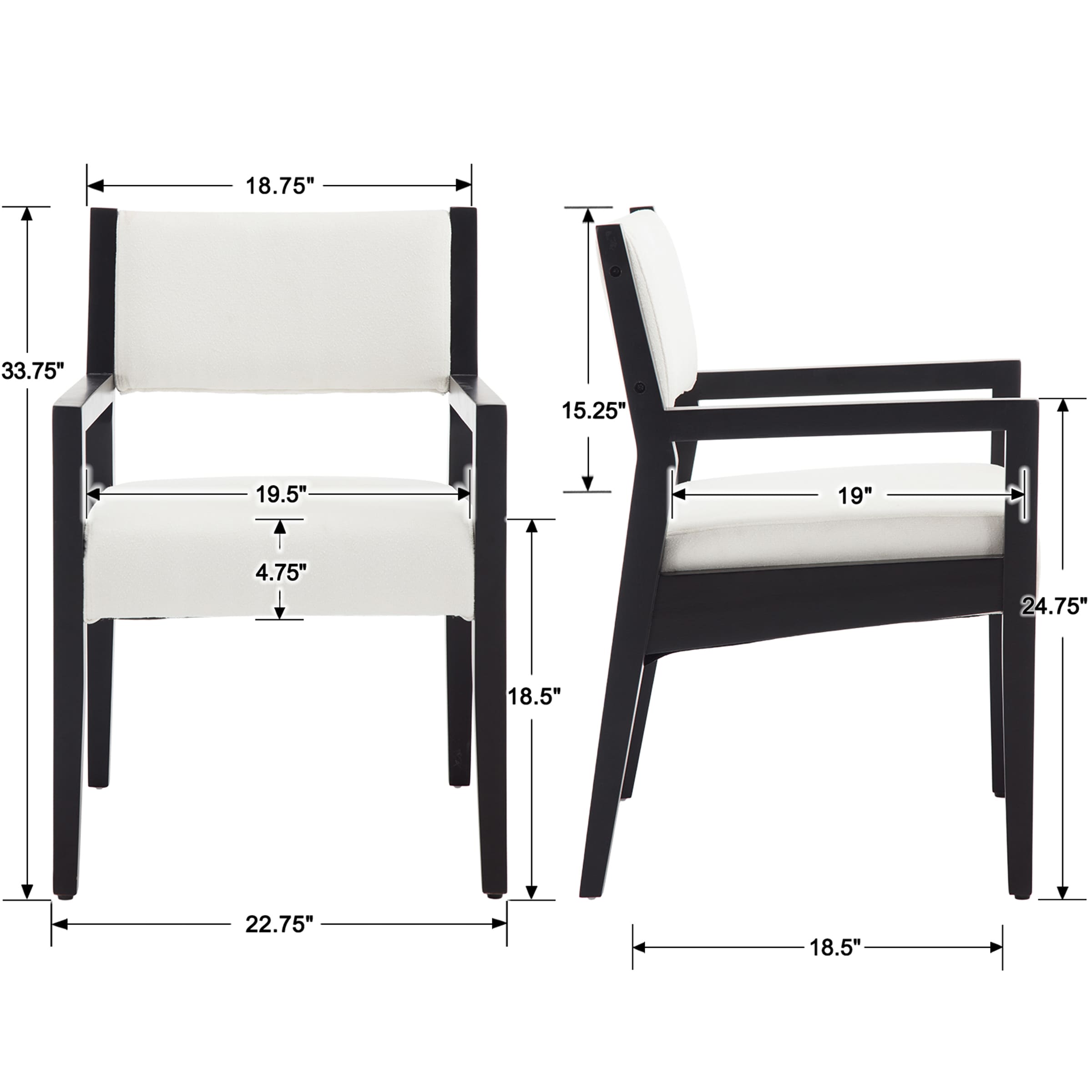 EALSON Solid Wood Dining Armchair Set of 2 - 1527DC
