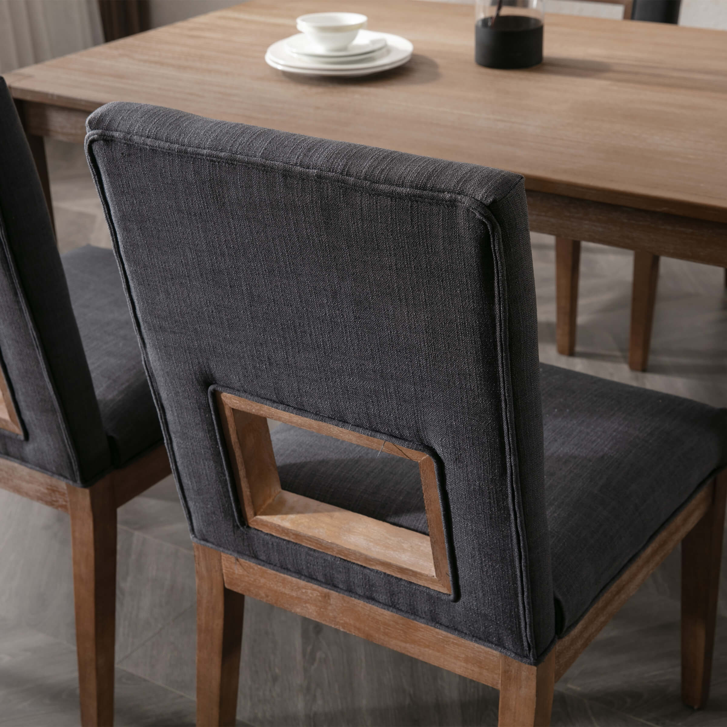 CIMOTA Farmhouse Fabric Dining Chairs Set of 2 - 1921DC