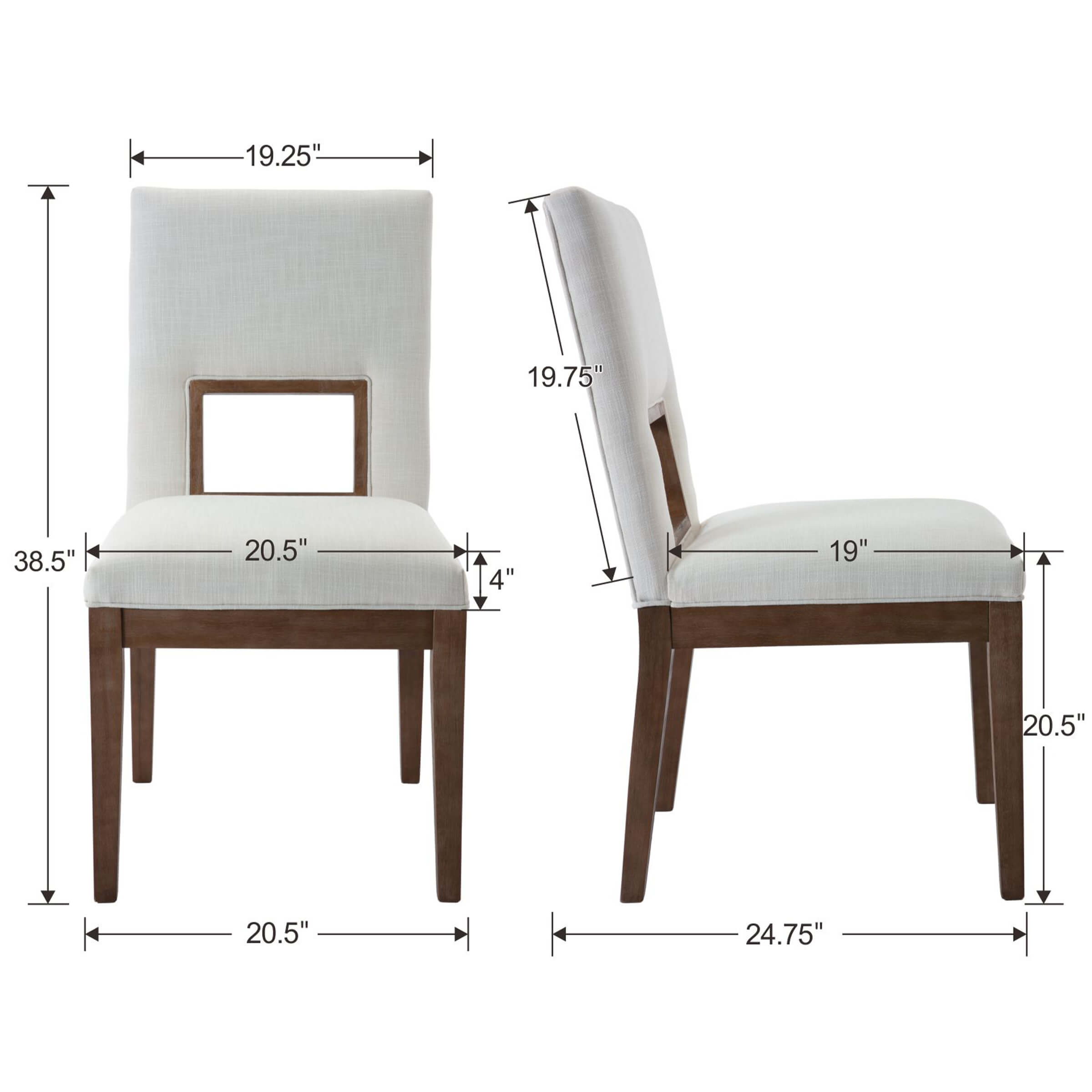 CIMOTA Farmhouse Fabric Dining Chairs Set of 2 - 1921DC