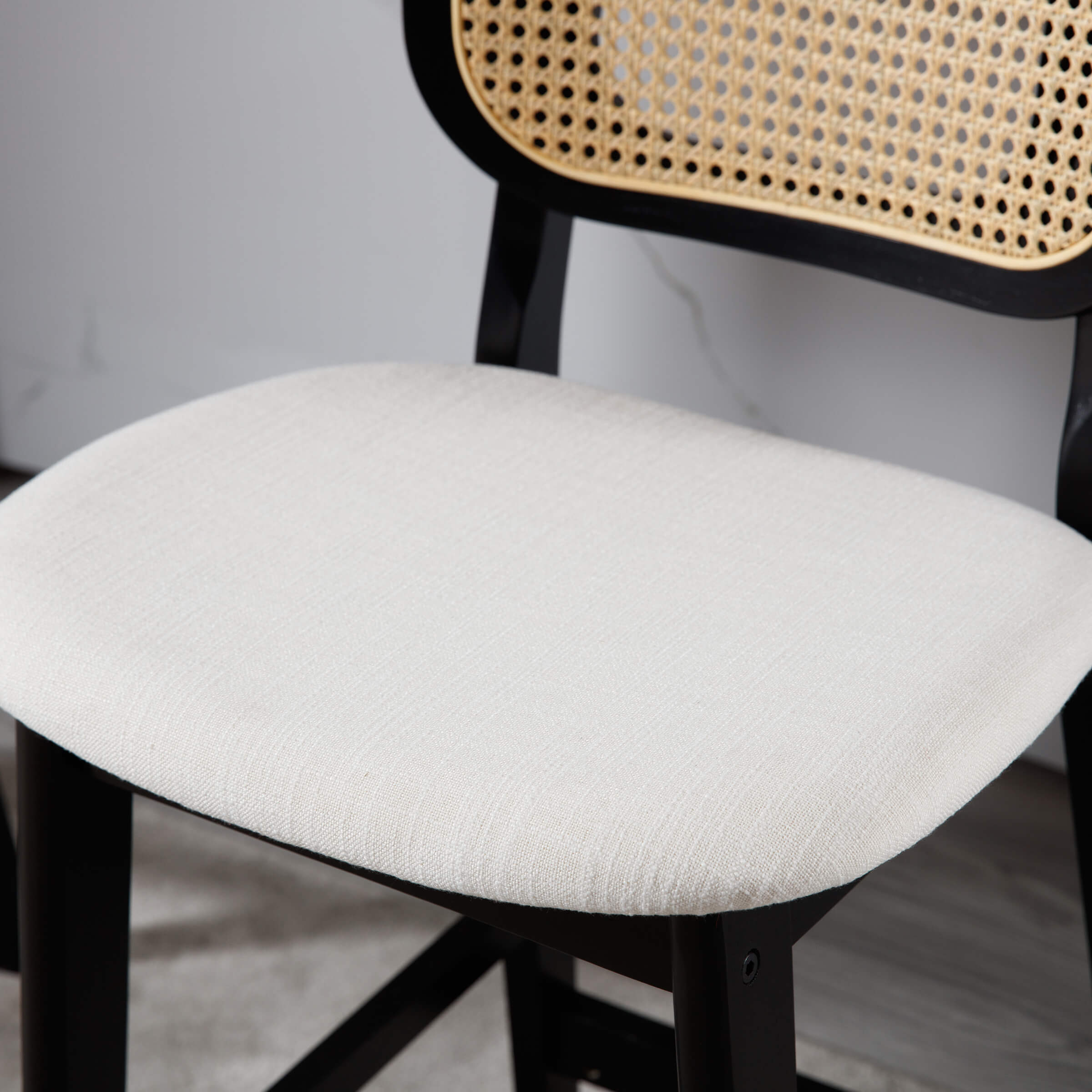 VESCASA 26"H Farmhouse Rattan Back Counter Stools Set of 2 - 5026CS
