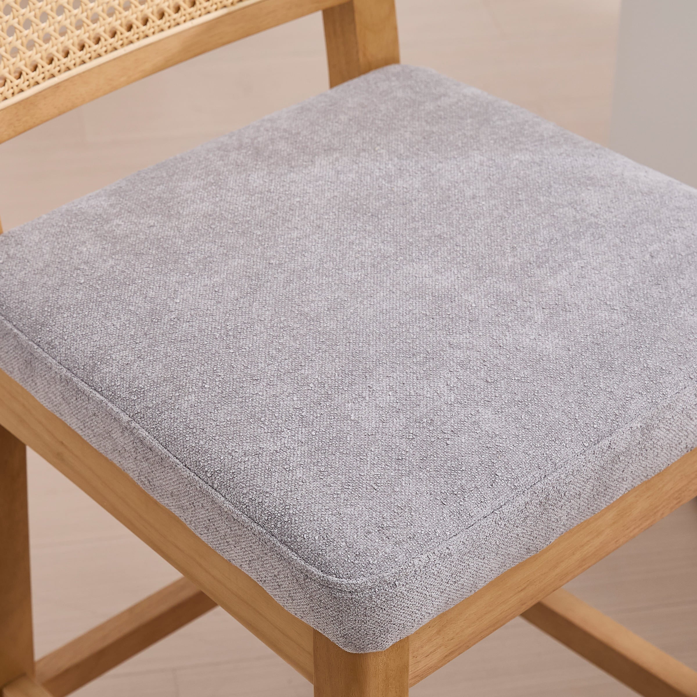 Janoray Farmhouse Rattan Back Counter Stool Set of 2 - 3234CS