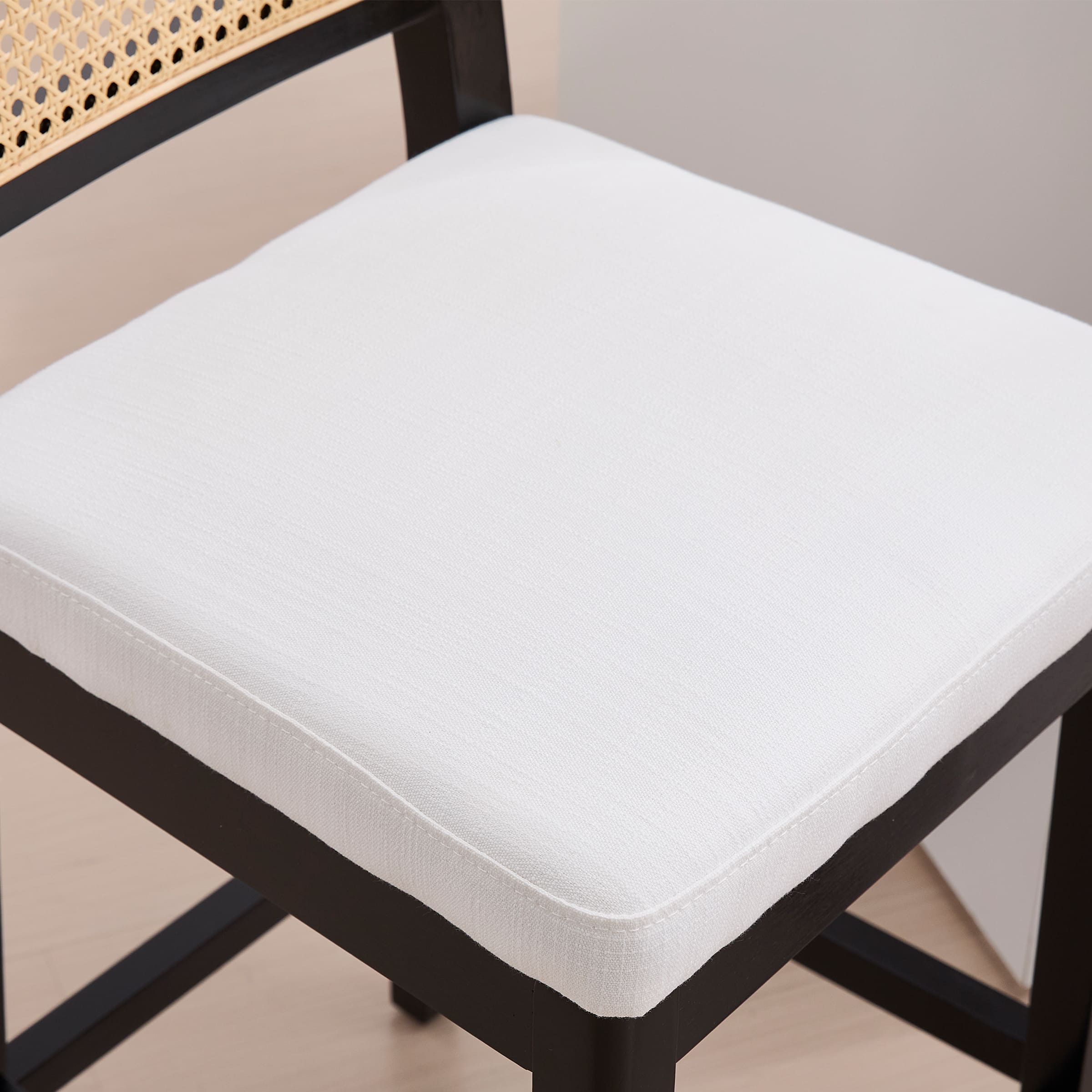 Janoray Farmhouse Rattan Back Counter Stool Set of 2 - 3234CS