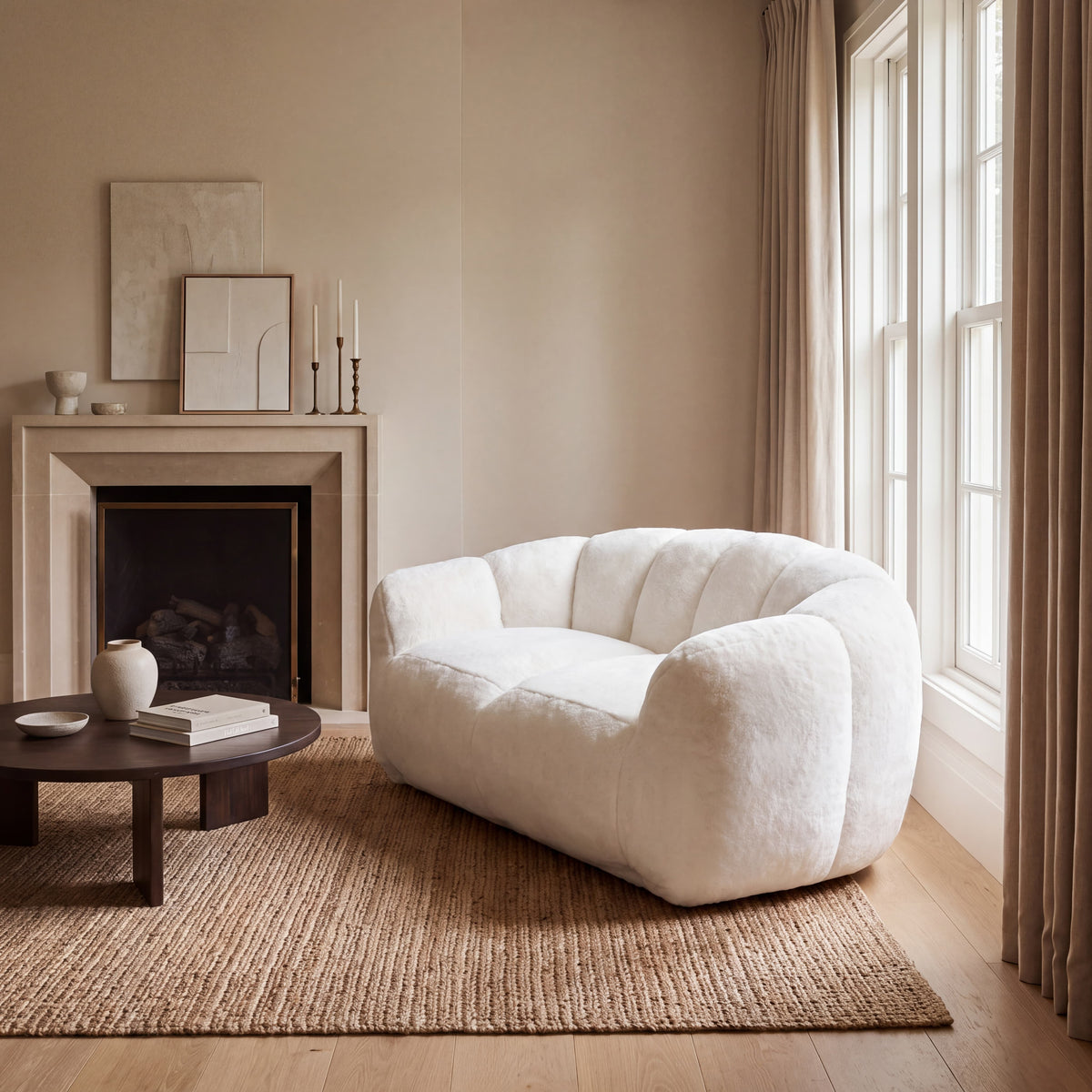 Faux Fur Bean Bag Floor Lazy Sofa