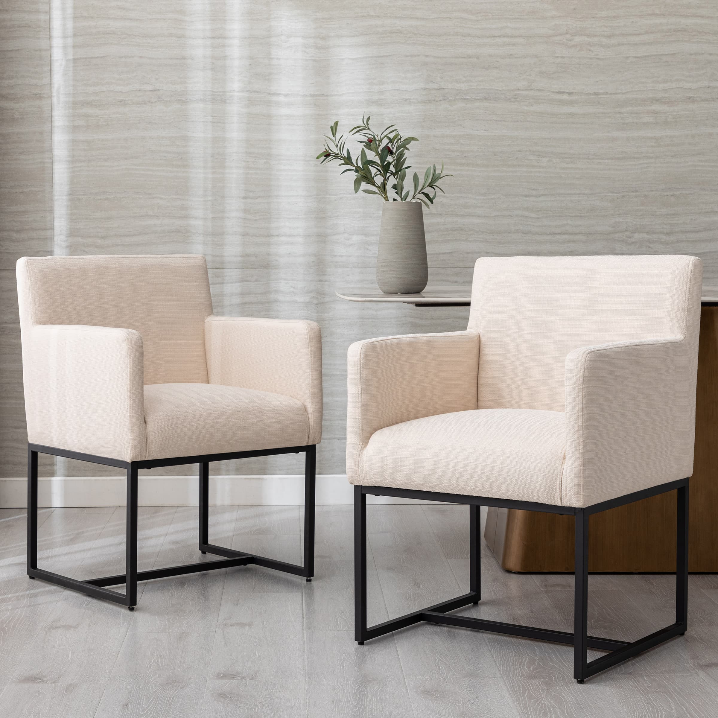 VESCASA Upholstered Dining Chairs with Arms Set of 2 - 1823DC