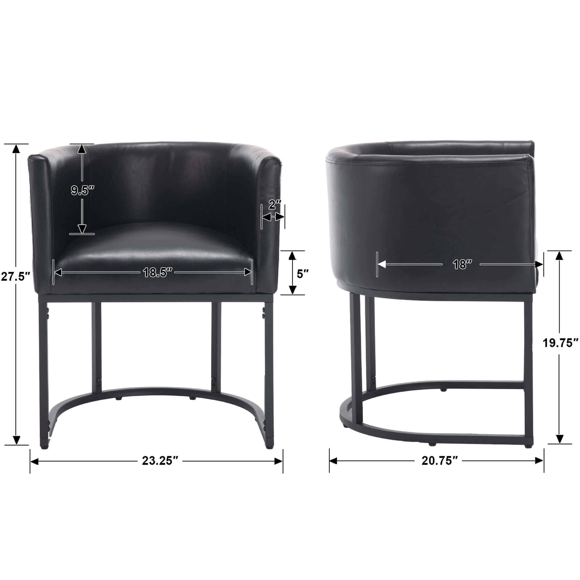 VESCASA Barrel Back Upholstered Dining Chair 1PCS - 1869DC