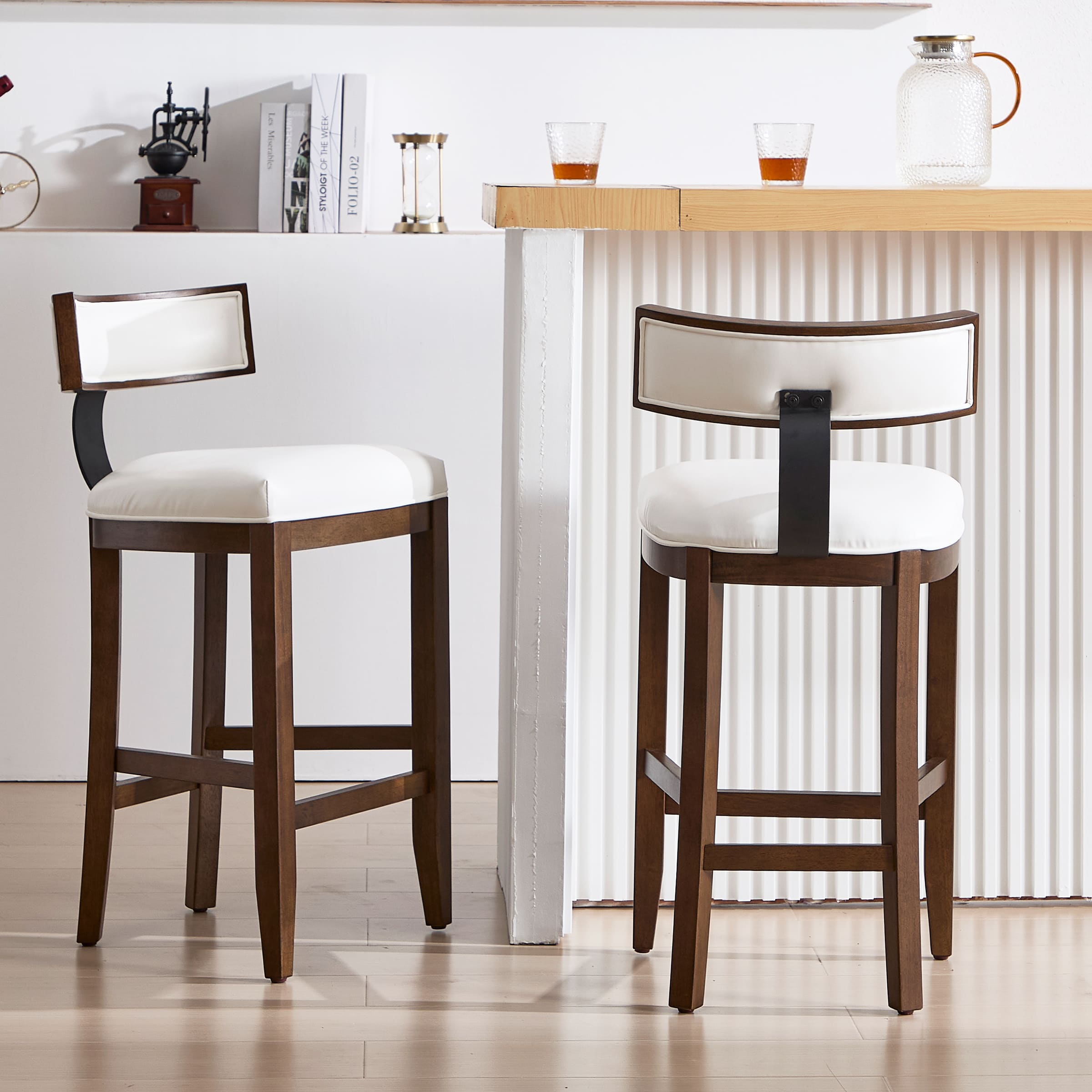 Janoray 26.5"H Curved Back Counter Stools Set of 2 - 02011CS