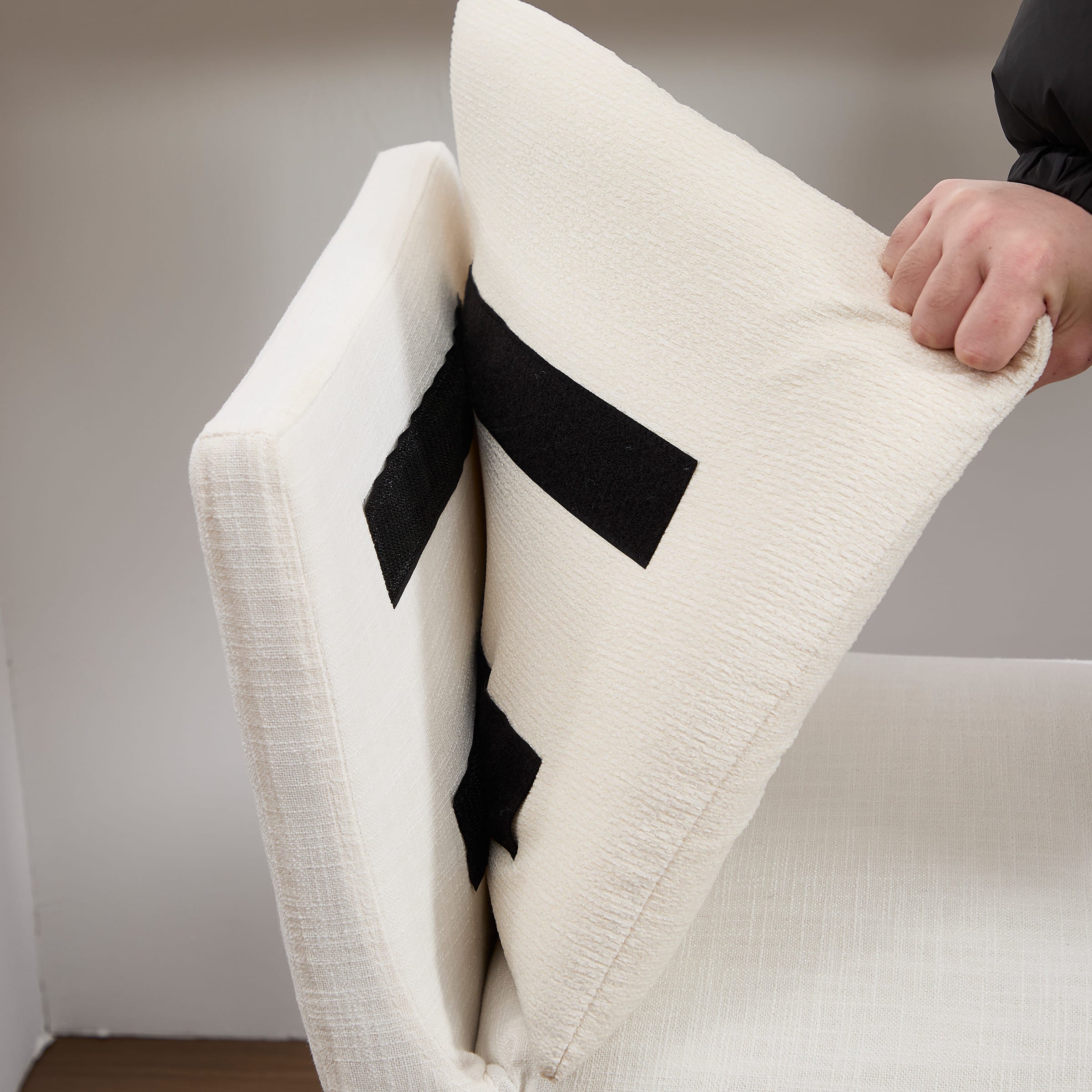 Janoray 26.9"H Linen Cushion Back Counter Stools Set of 2 - 2007CS