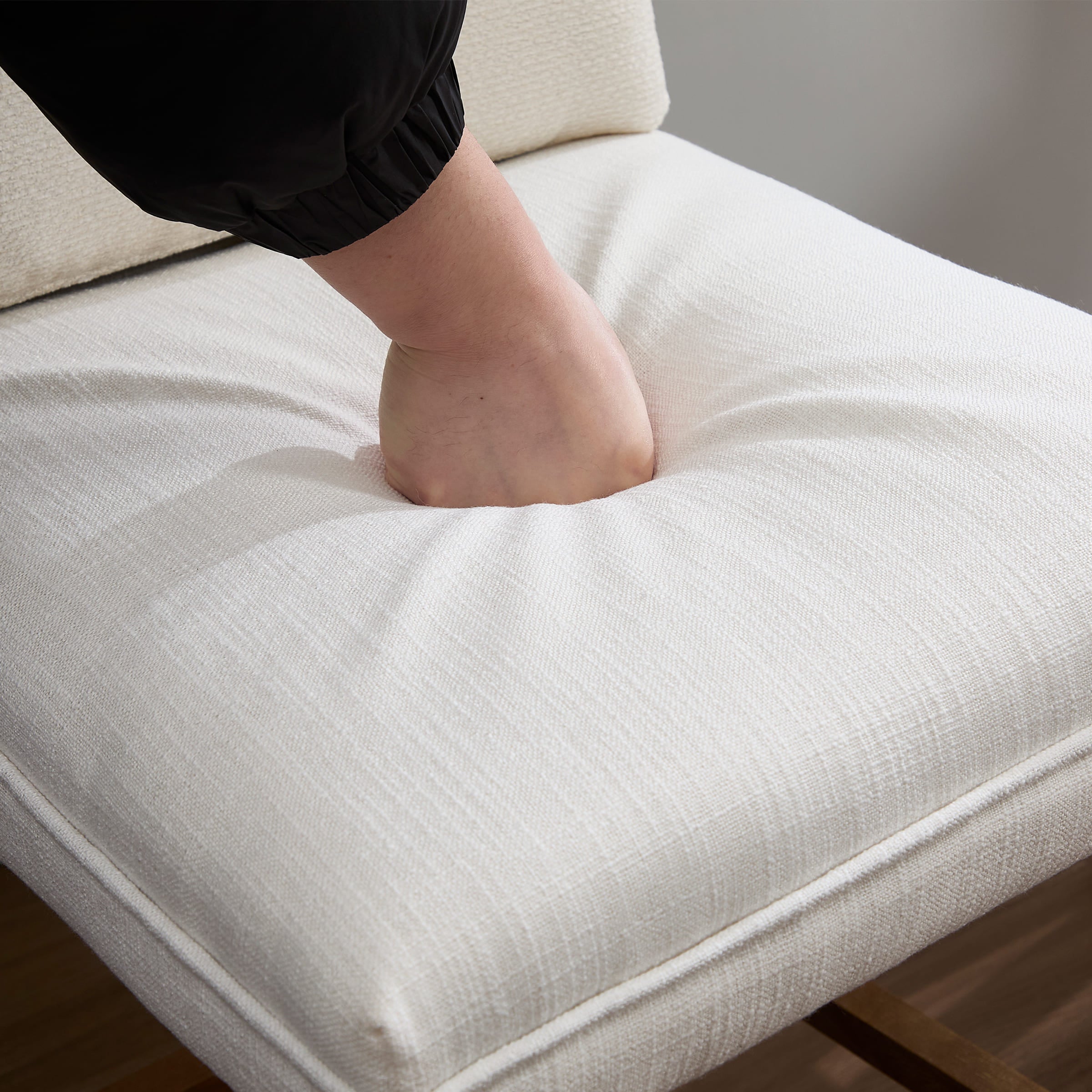 Janoray 26.9"H Linen Cushion Back Counter Stools Set of 2 - 2007CS