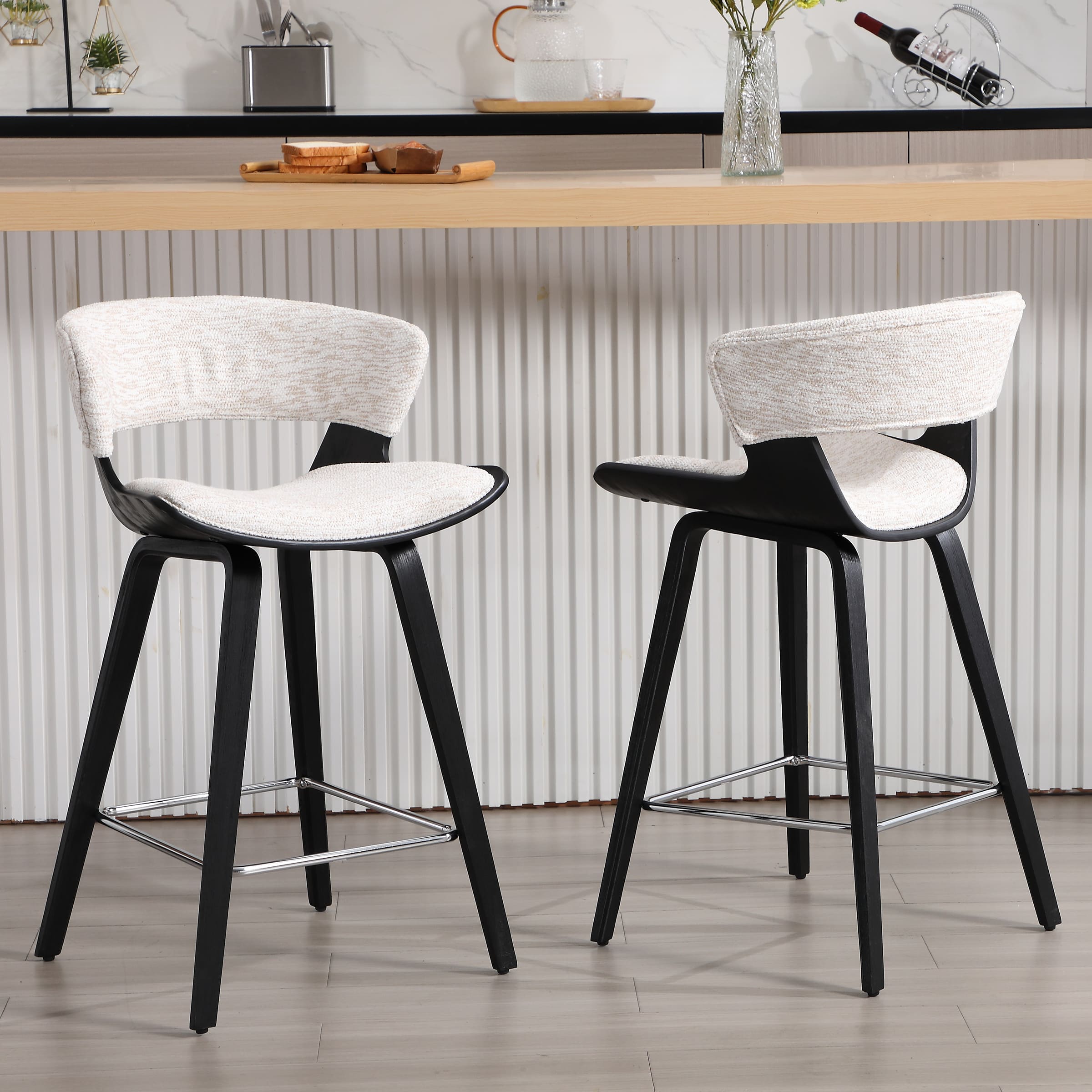 EALSON 26"H Curved Back Counter Stools Set of 2 - 3080CS