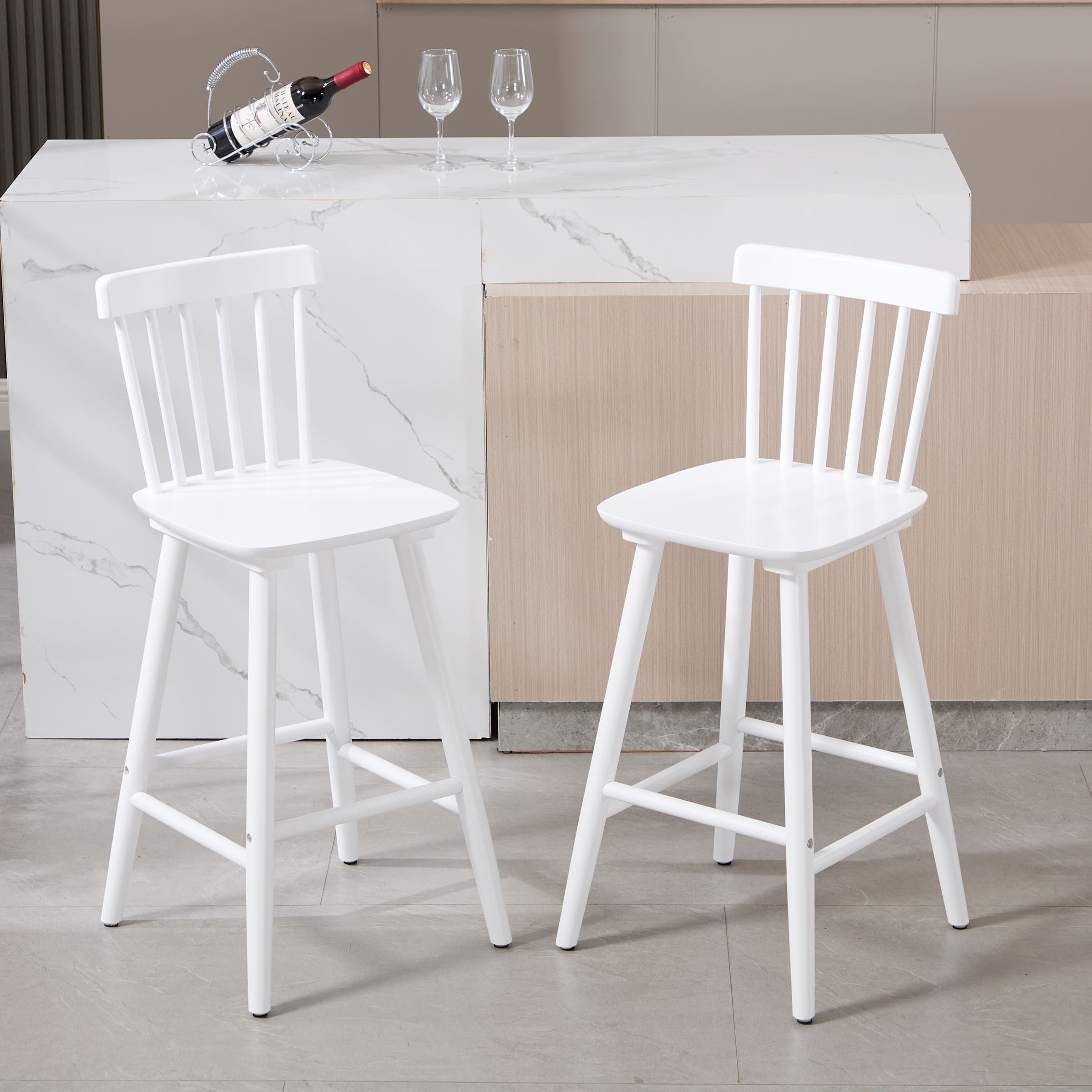 Janoray 26"H Wooden Counter Stools Set of 2 - X021CS