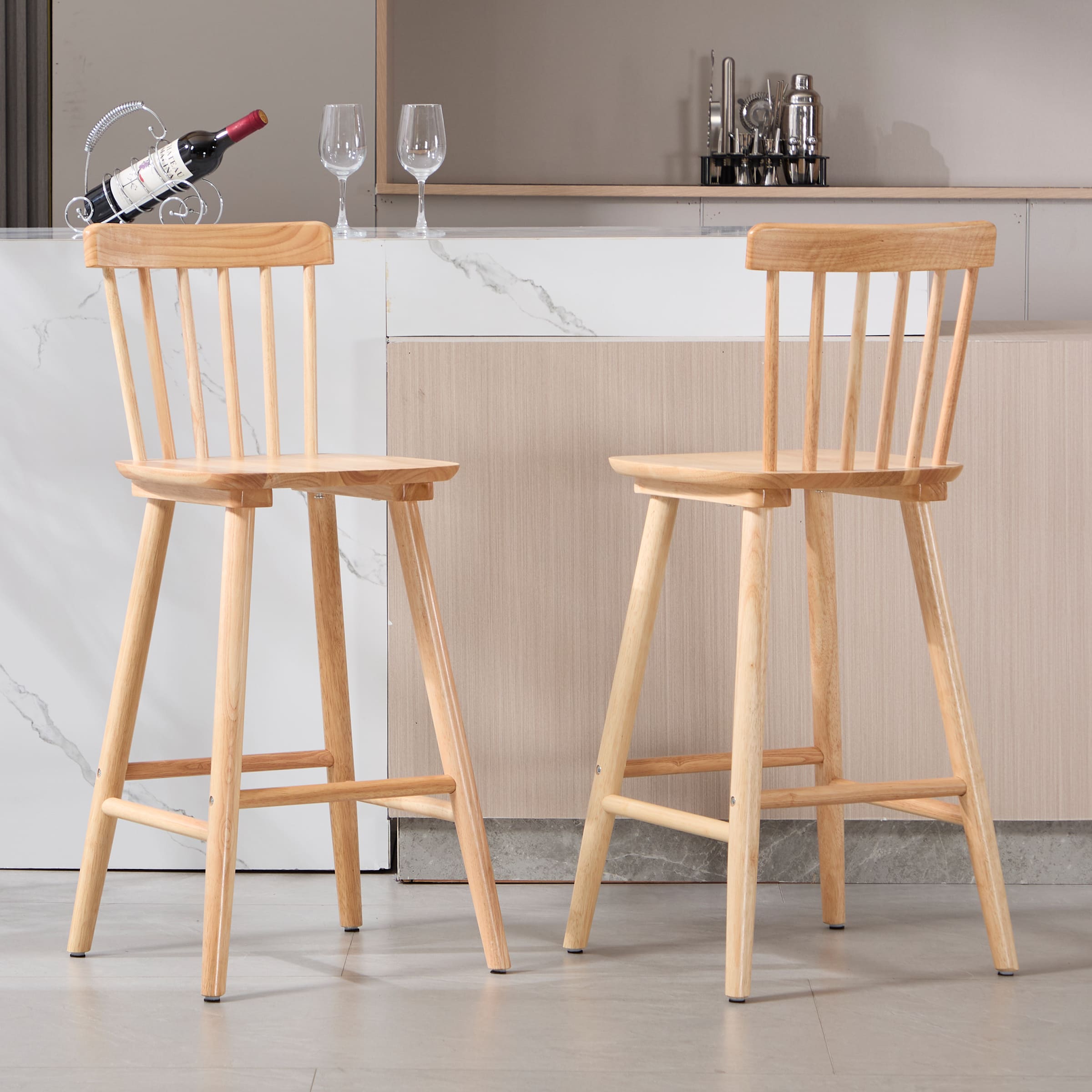 Janoray 26"H Wooden Counter Stools Set of 2 - X021CS