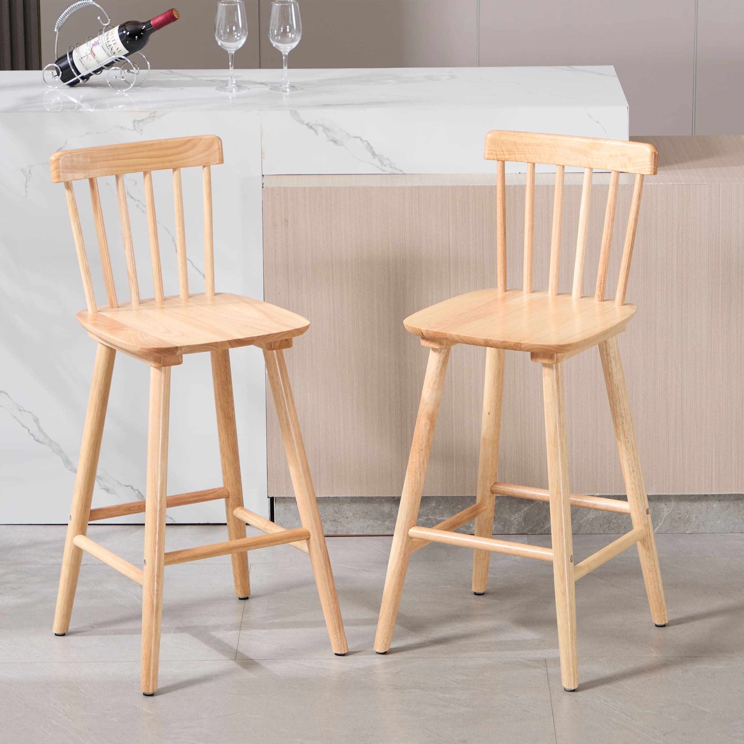 Janoray 26"H Wooden Counter Stools Set of 2 - X021CS