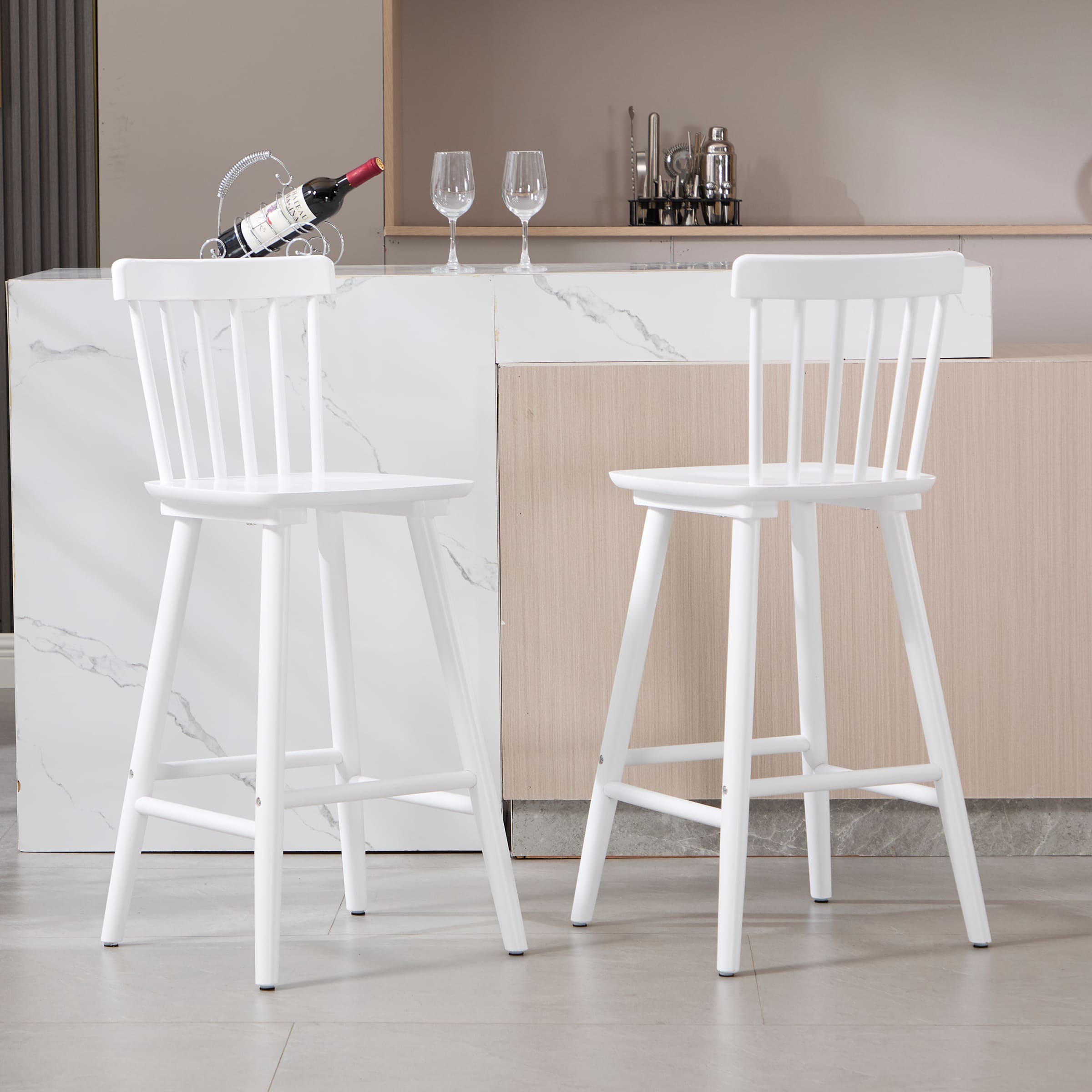 Janoray 26"H Wooden Counter Stools Set of 2 - X021CS