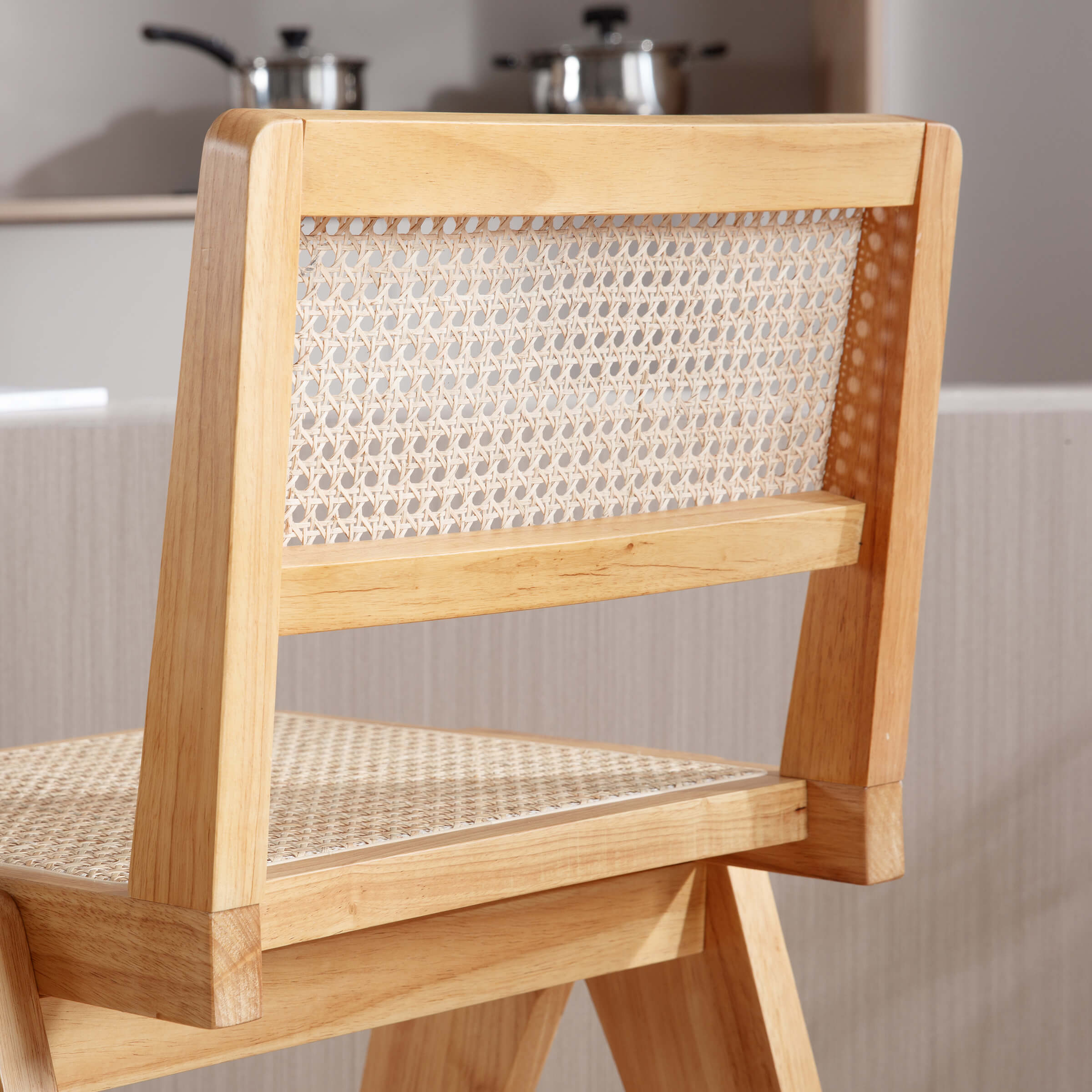 Janoray 26"H Rattan Back Wood Counte Stools Set of 2 - 5760CS