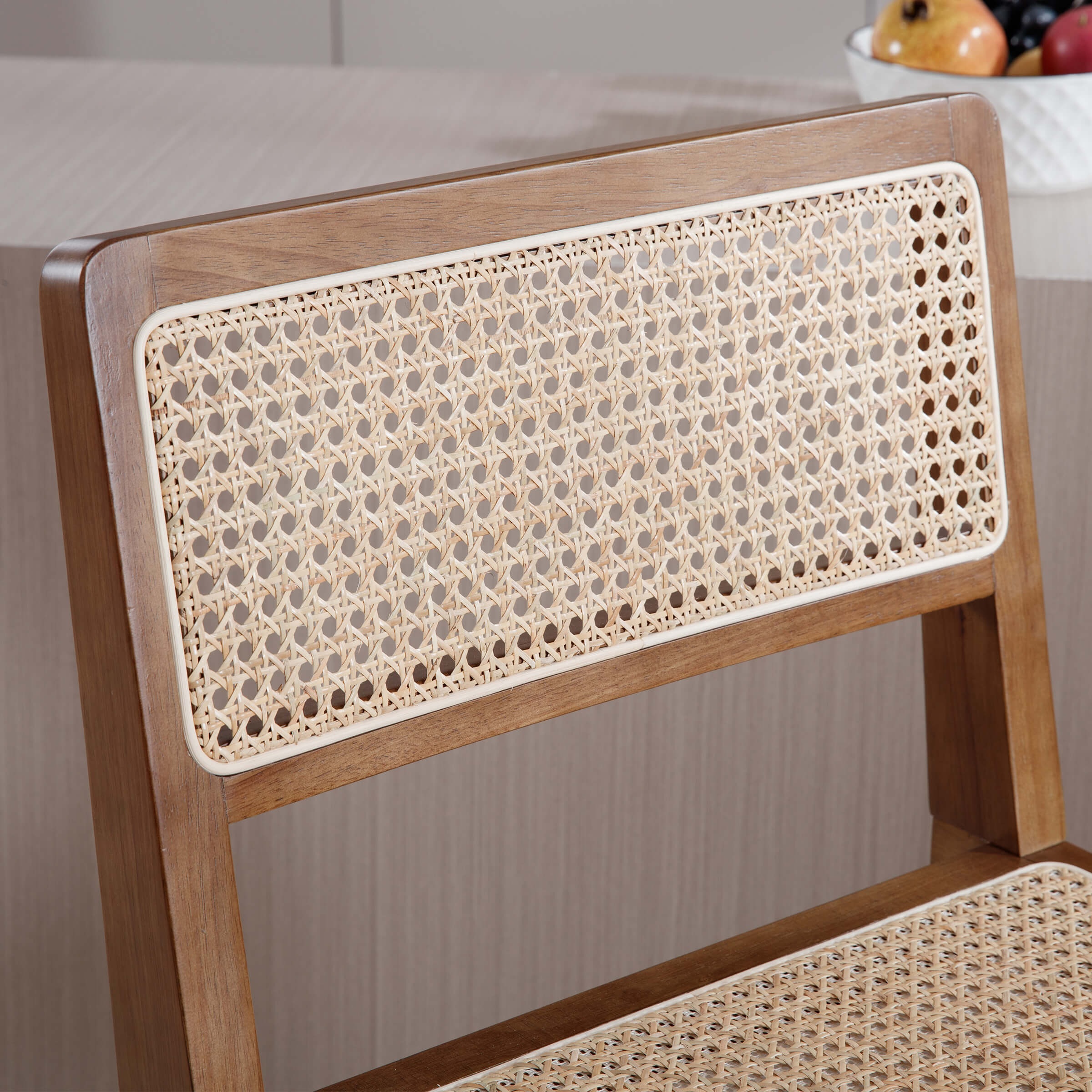 Janoray 26"H Rattan Back Wood Counte Stools Set of 2 - 5760CS