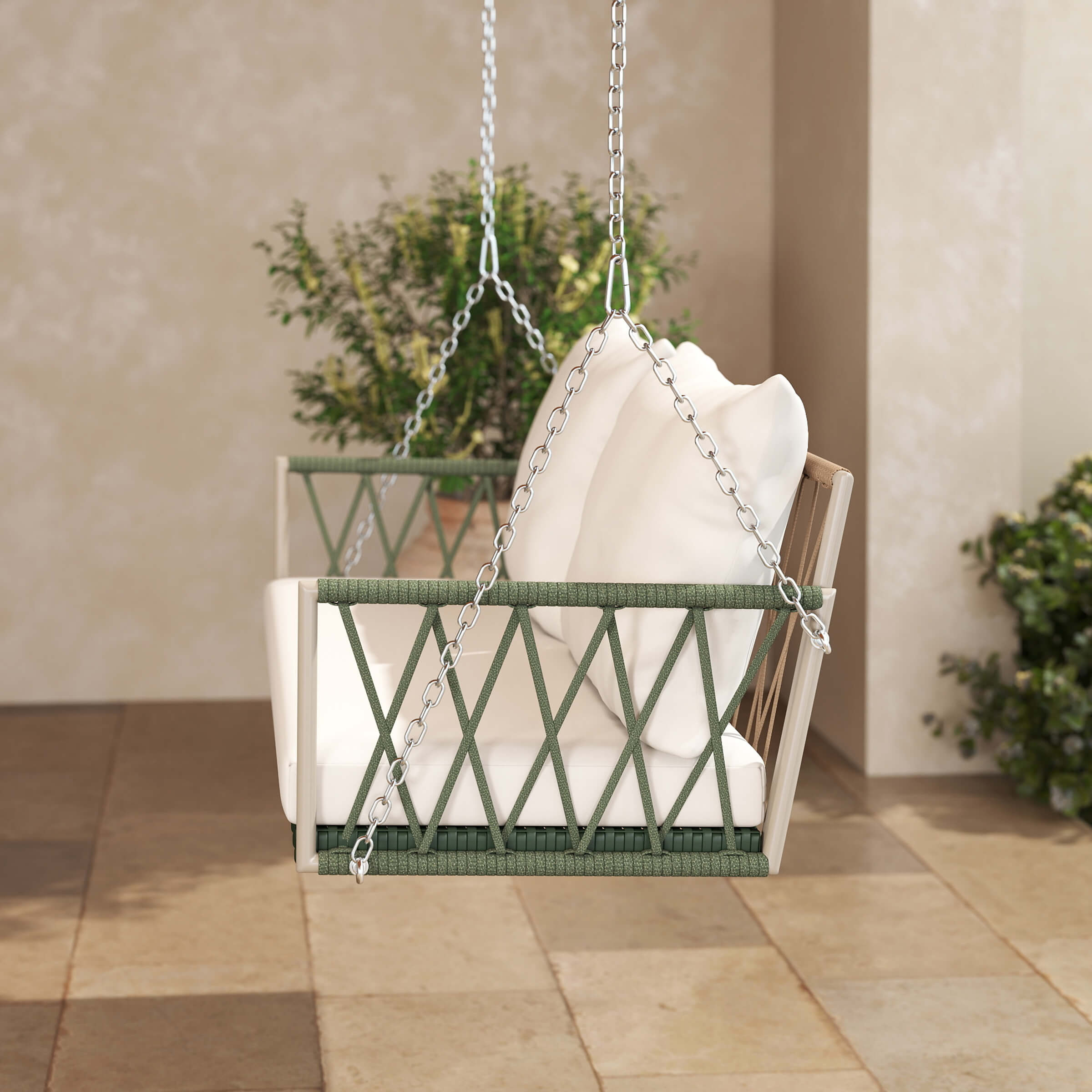 Janoray 2 Person Modern Patio Hanging Swing - 20702HS