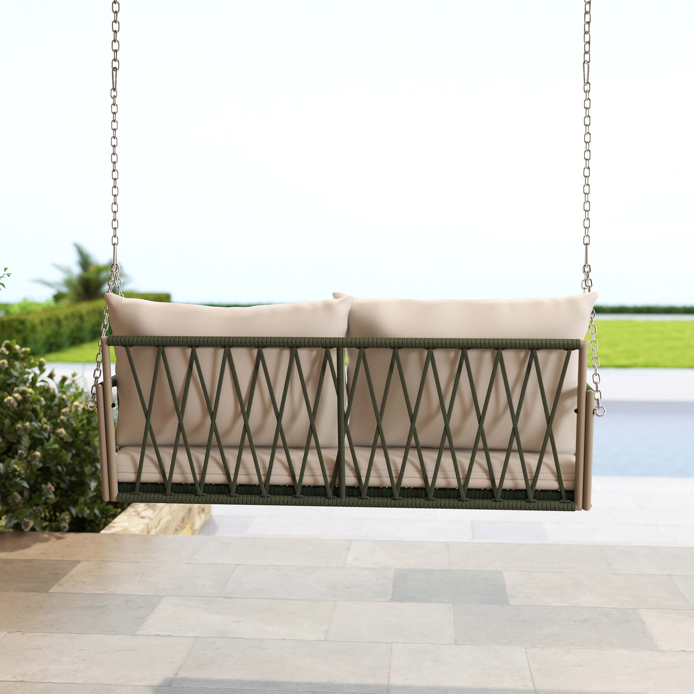 Janoray 2 Person Modern Patio Hanging Swing - 20702HS