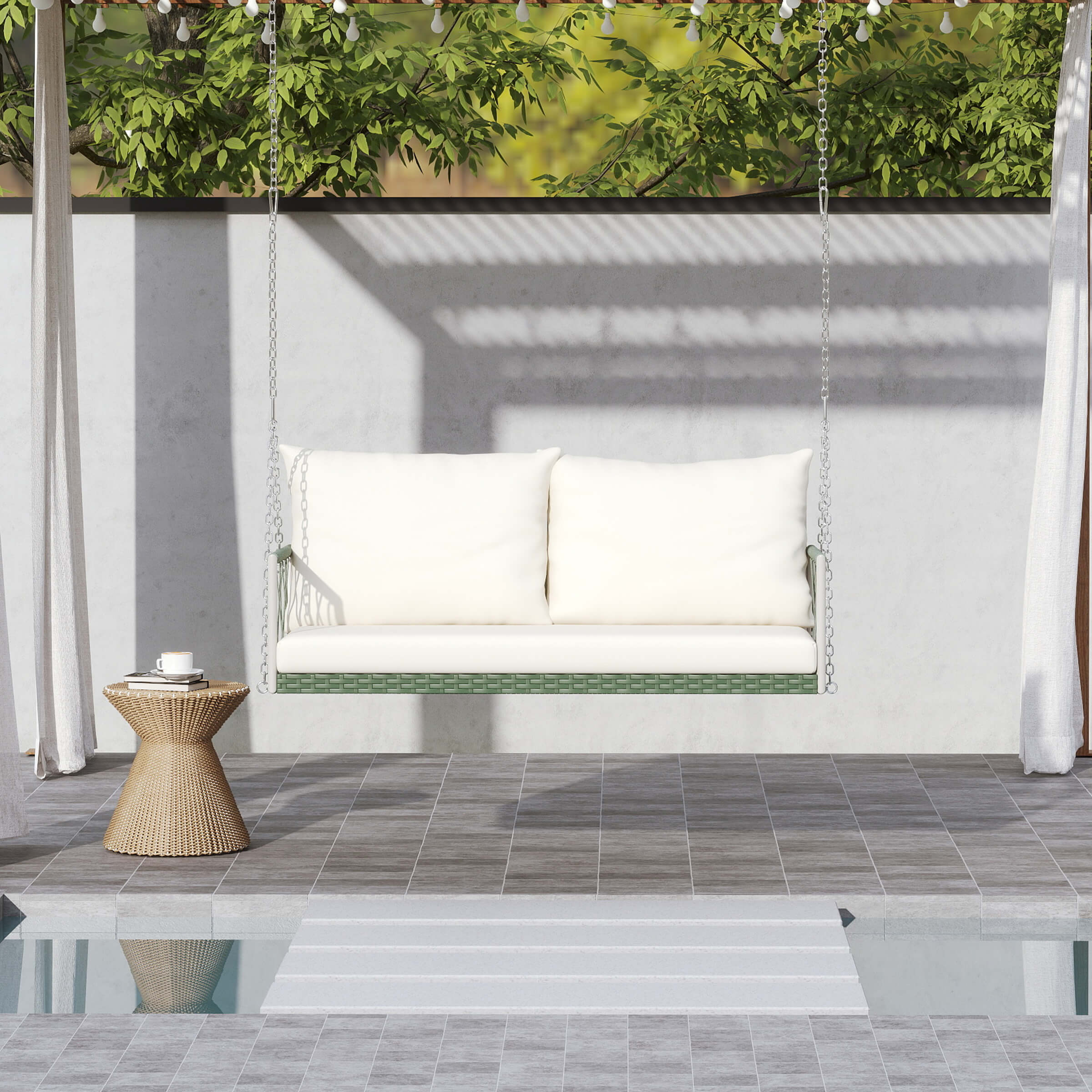 Janoray 2 Person Modern Patio Hanging Swing - 20702HS