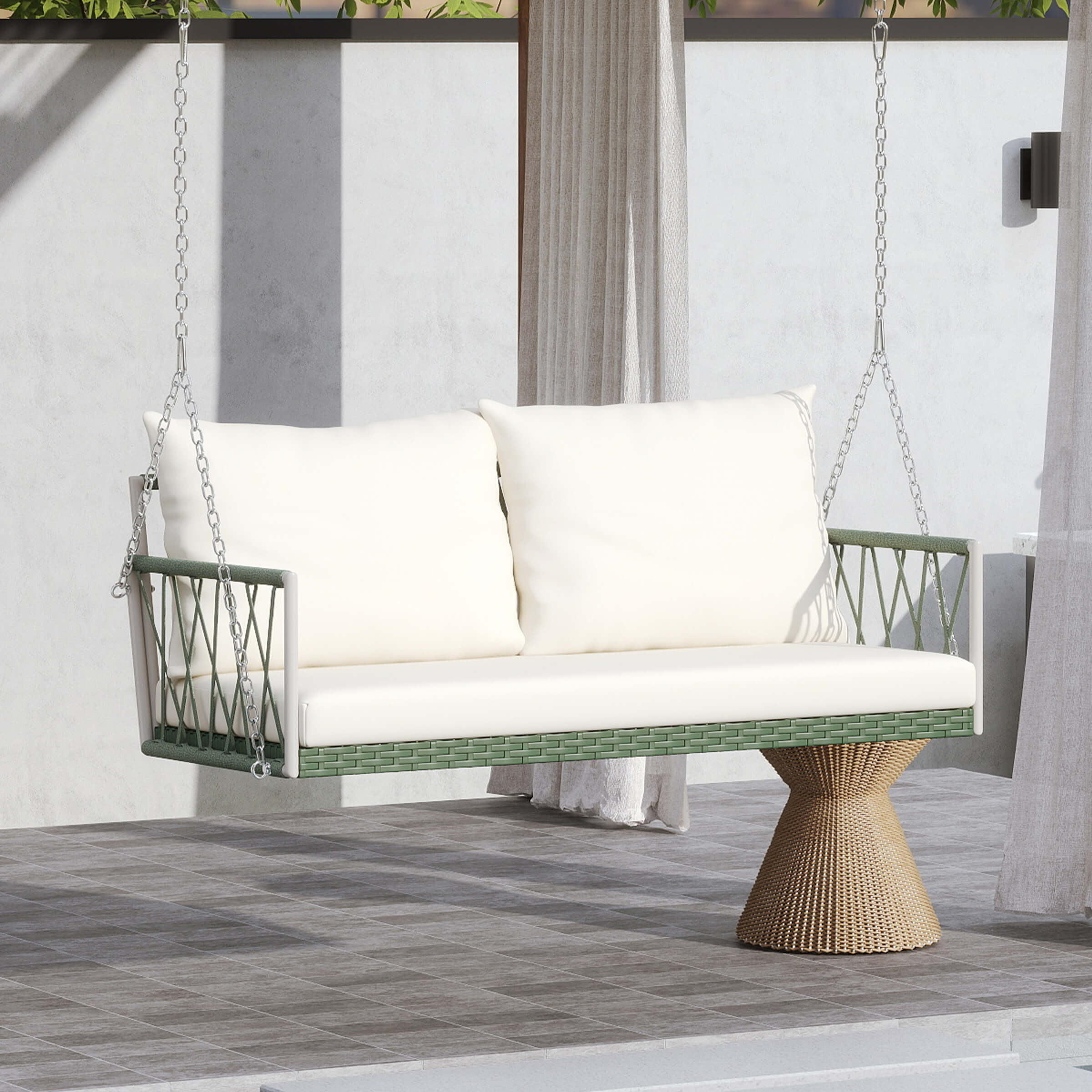 Janoray 2 Person Modern Patio Hanging Swing - 20702HS