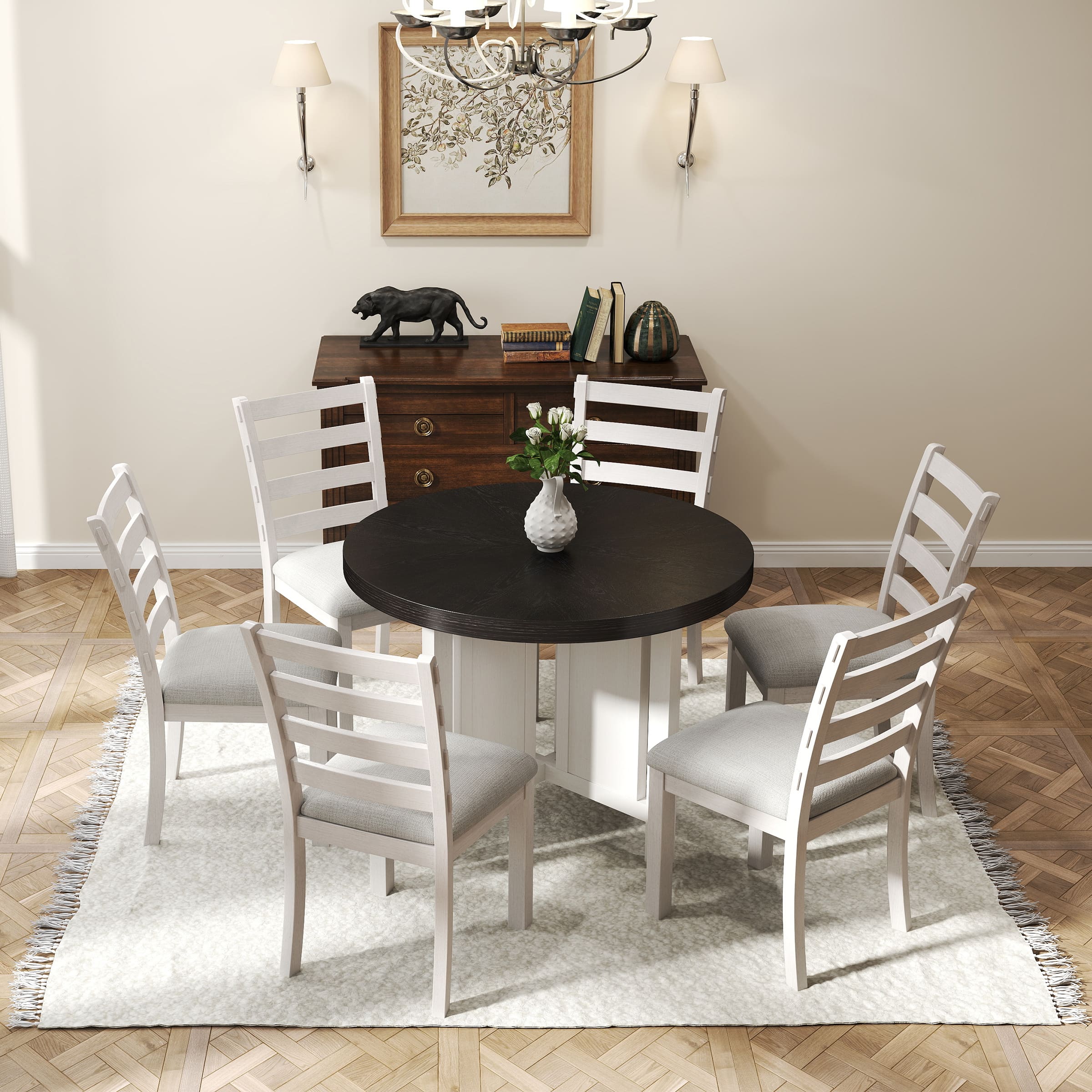 Janoray 42" Farmhouse Round Dining Table - 0322DT