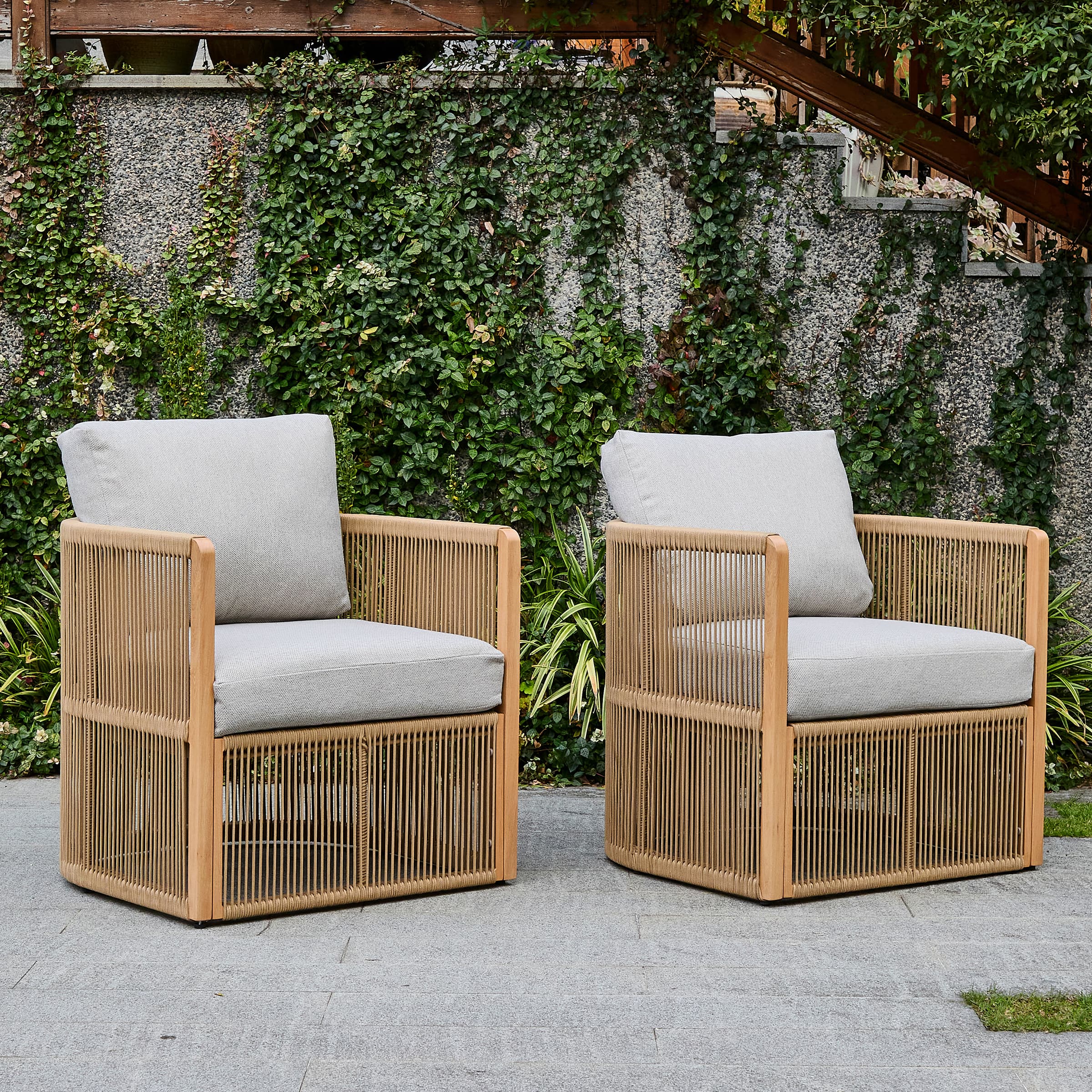 Janoray Woven Rope Outdoor Armchair Set of 2 - 1621AC