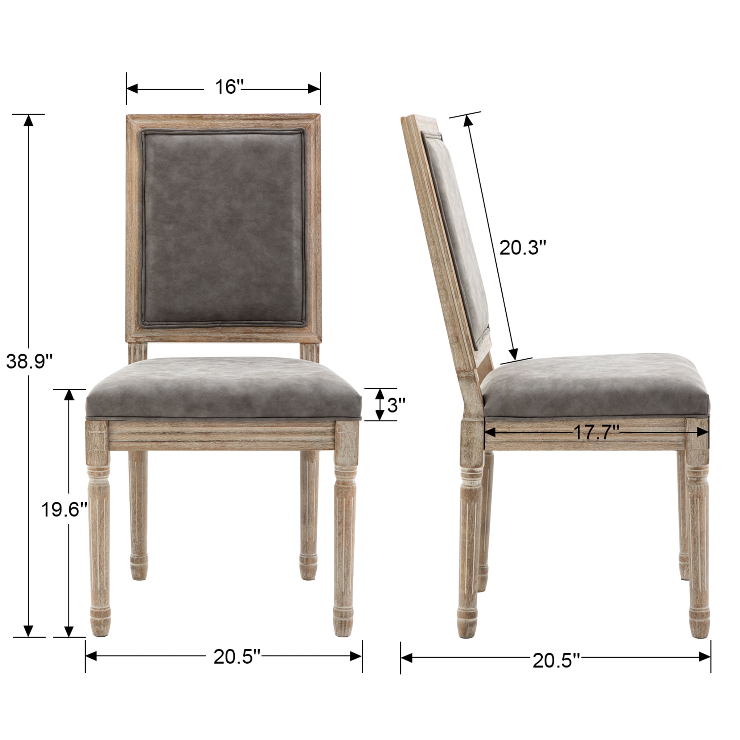 Janoray Classic French Dining Chairs Set of 2 - 7105DC & 7106DC