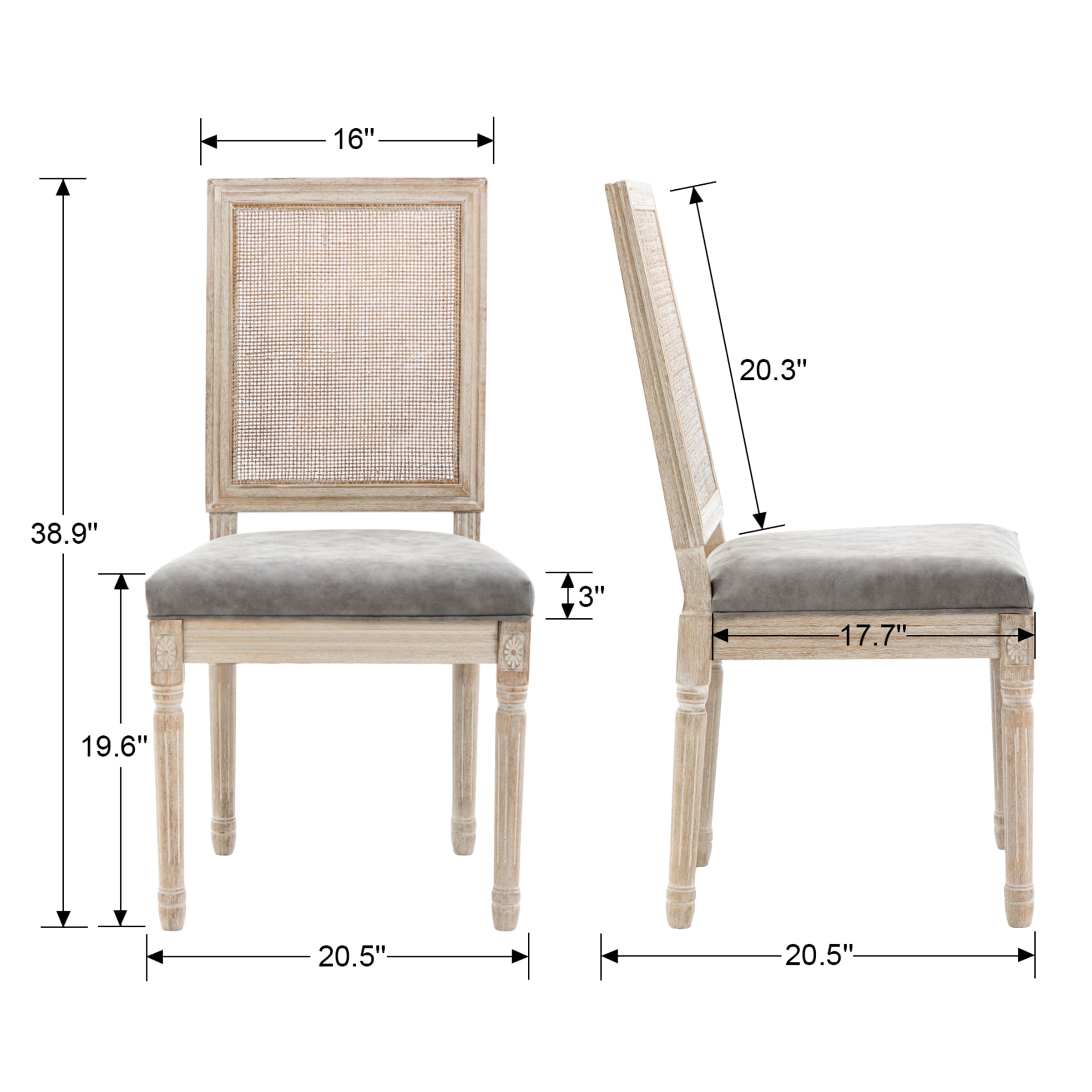 Janoray Classic French Dining Chairs Set of 2 - 7105DC & 7106DC