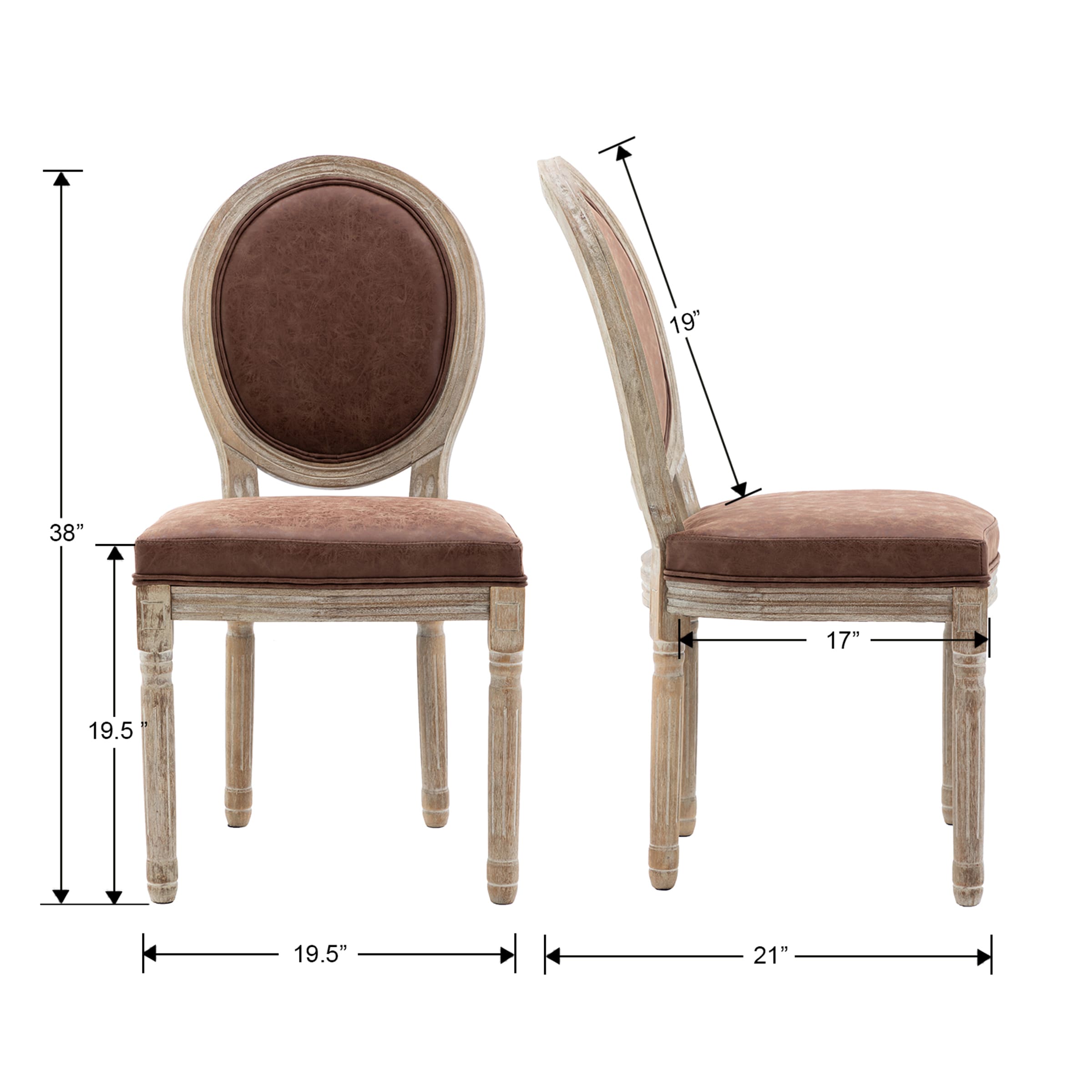 Janoray Classic French Dining Chairs Set of 2 - 7105DC & 7106DC