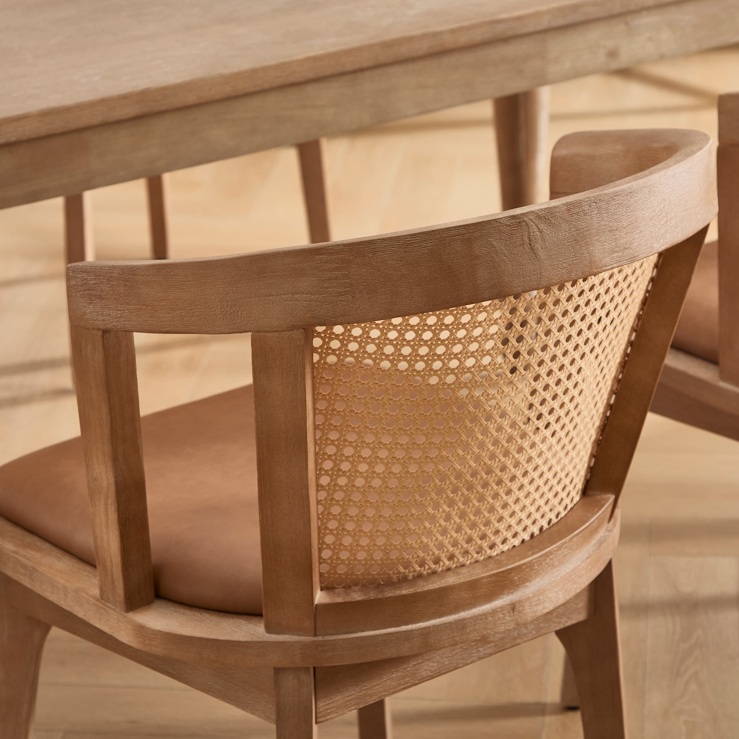 Janoray Dining Chairs with Cane Woven Back Set of 2 - 10085DC