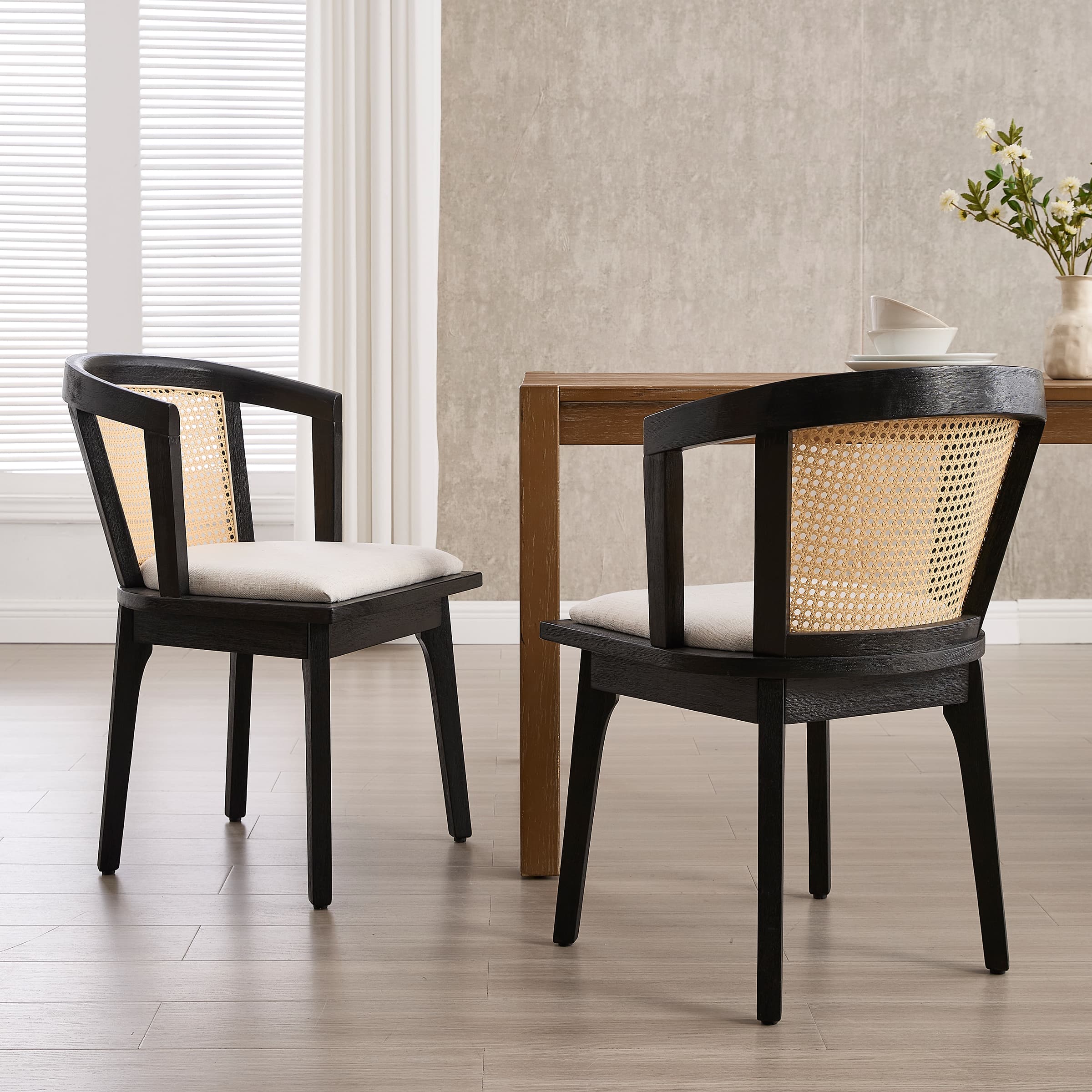 Janoray Dining Chairs with Cane Woven Back Set of 2 - 10085DC