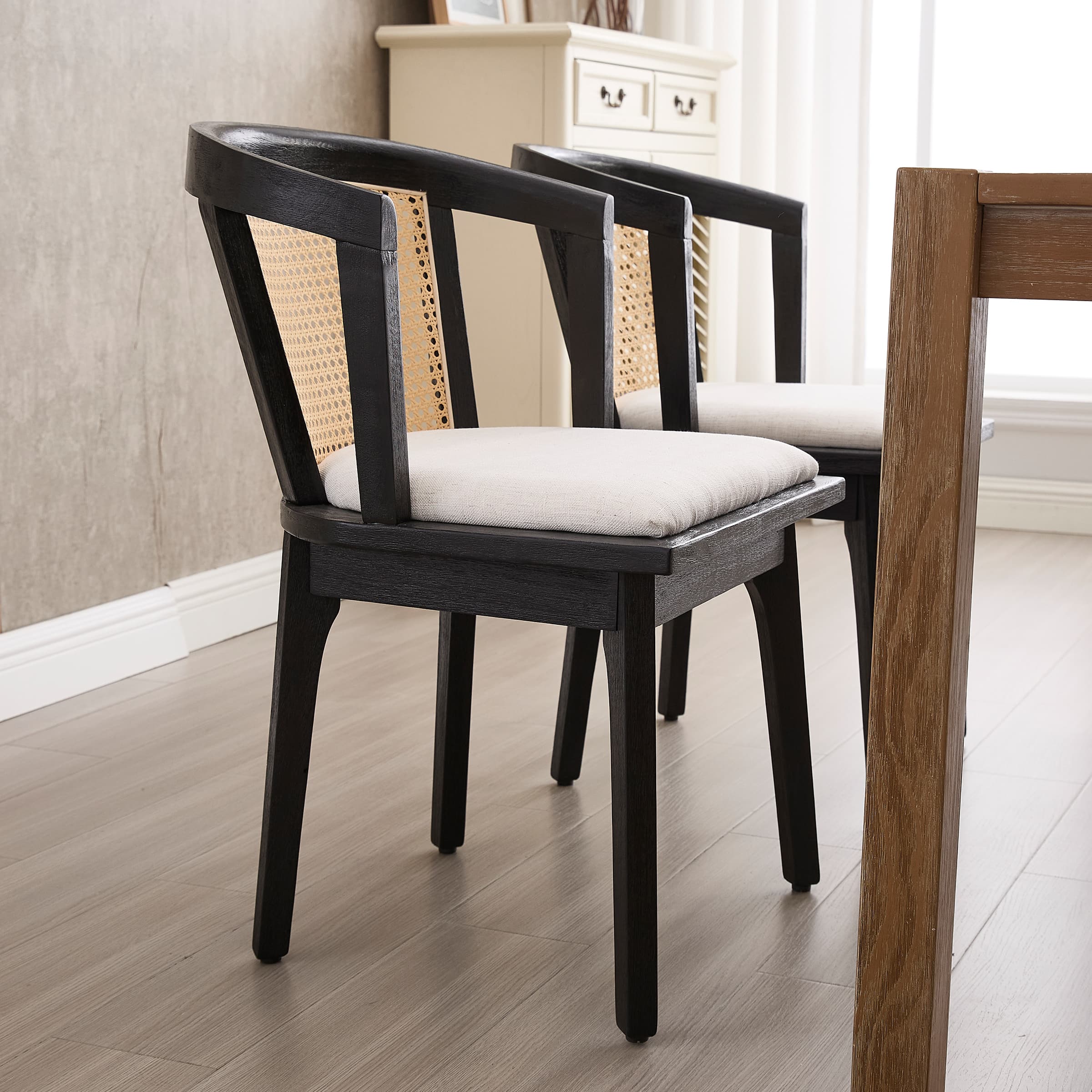 Janoray Dining Chairs with Cane Woven Back Set of 2 - 10085DC