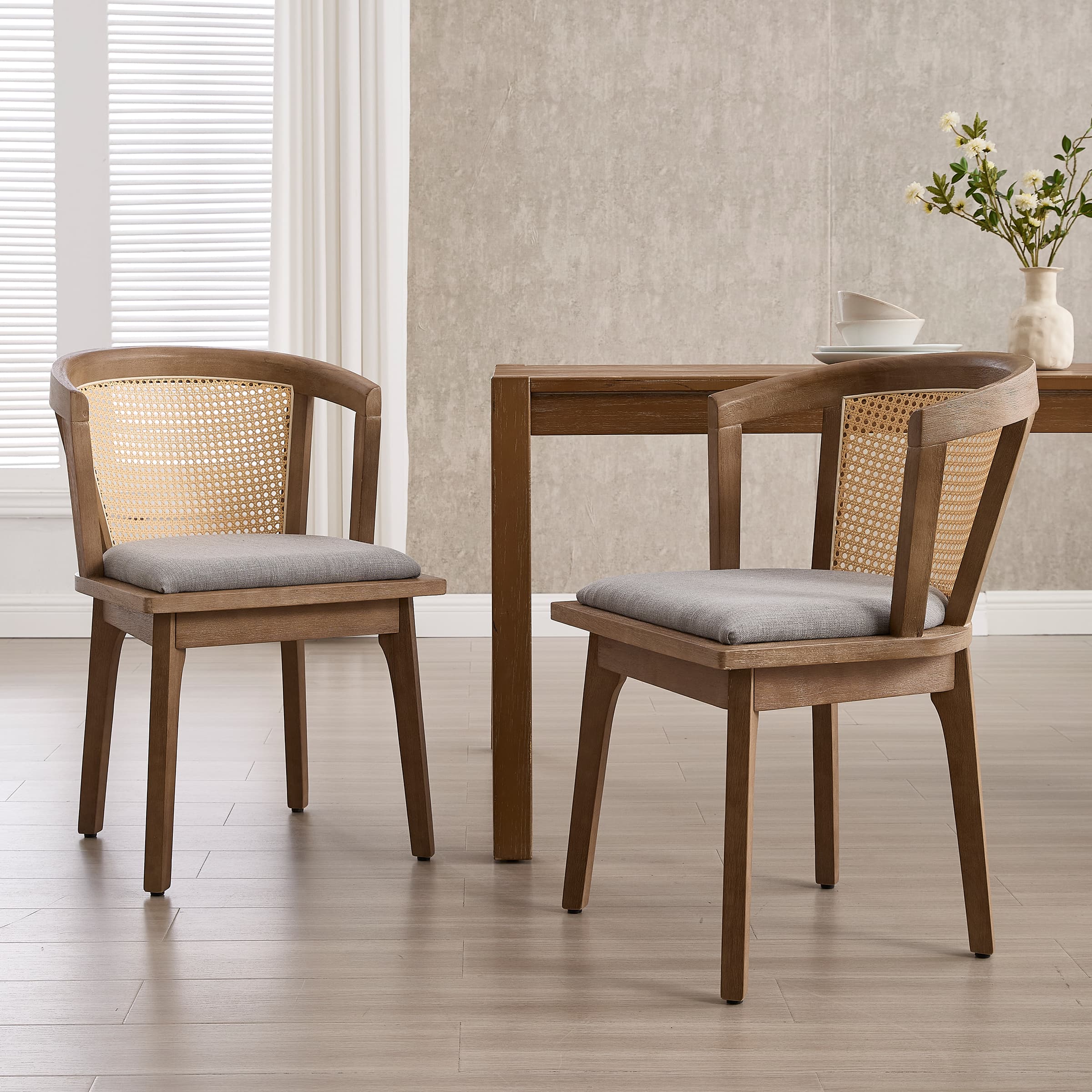 Janoray Dining Chairs with Cane Woven Back Set of 2 - 10085DC