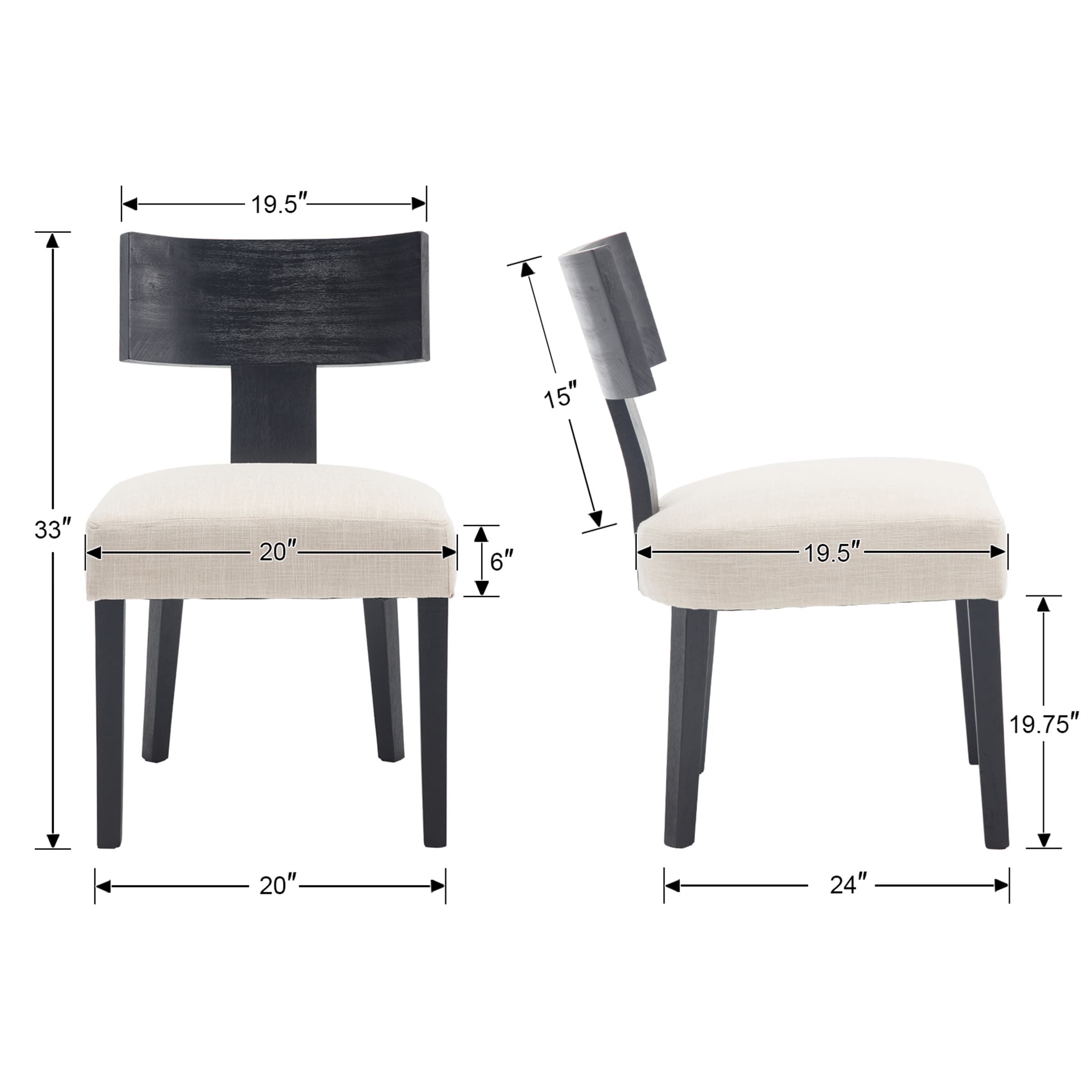 Janoray Farmhouse Dining Chairs Set of 2 - 10034DC
