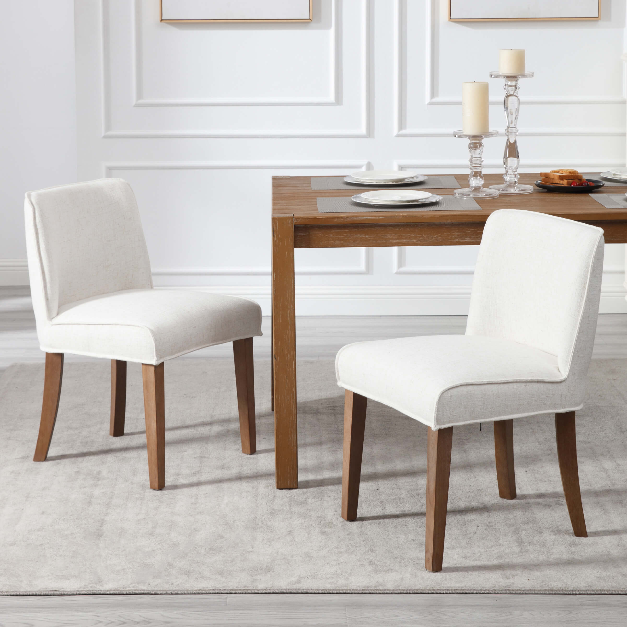 Janoray Farmhouse Fabric Dining Chairs Set of 2 - 2223DC