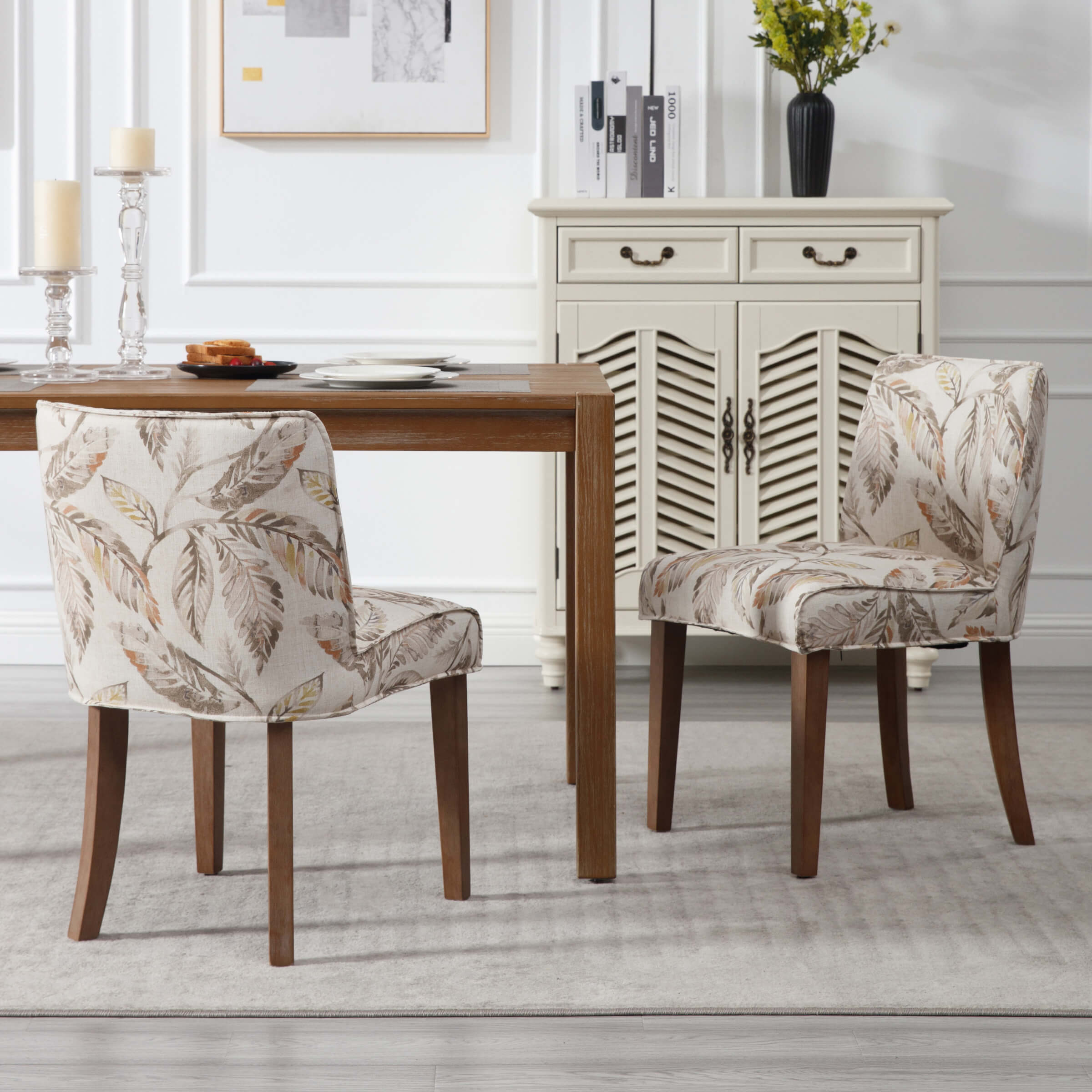 Janoray Farmhouse Fabric Dining Chairs Set of 2 - 2223DC