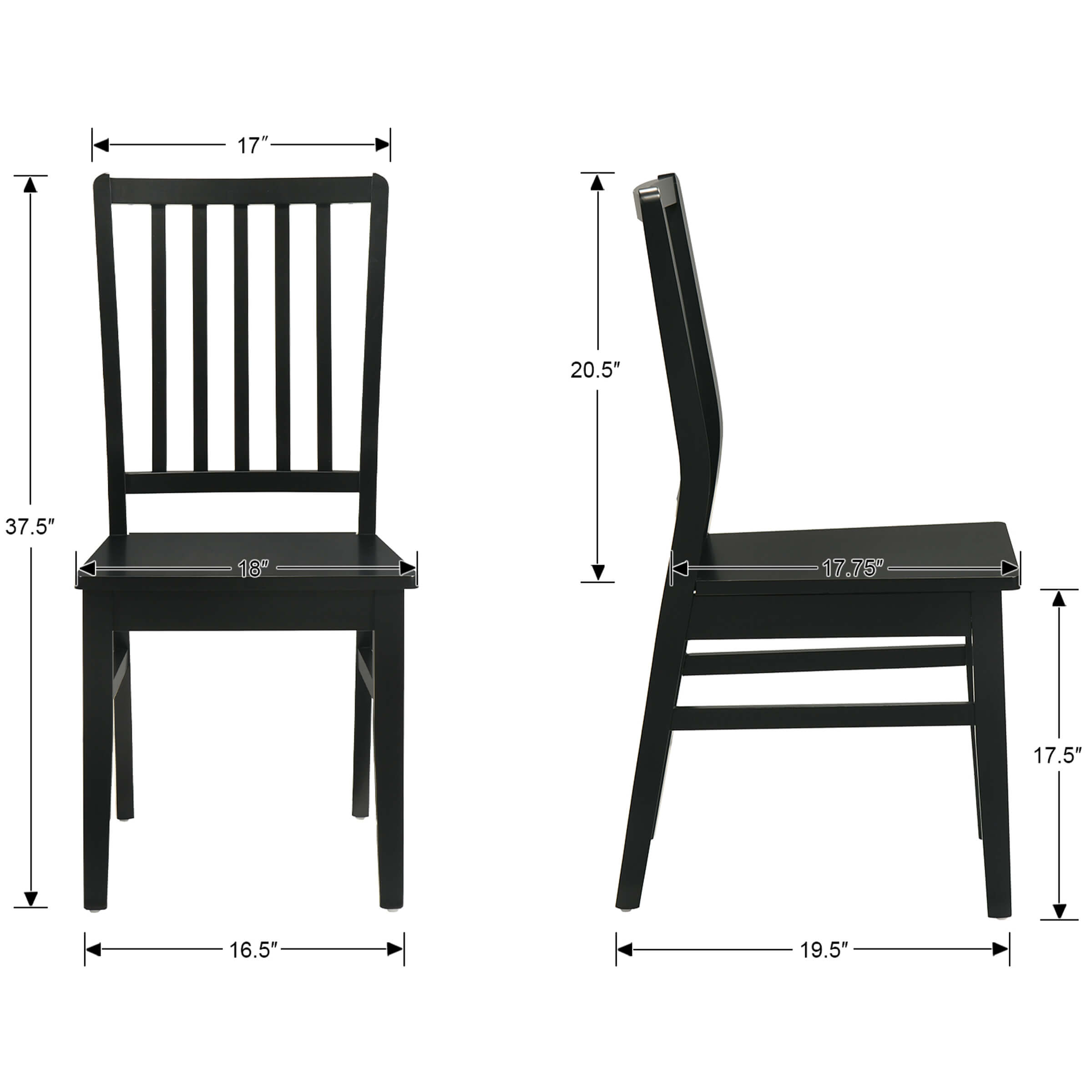 Janoray Farmhouse High Spindle Back Armless Dining Chairs Set of 4 - 0005DC