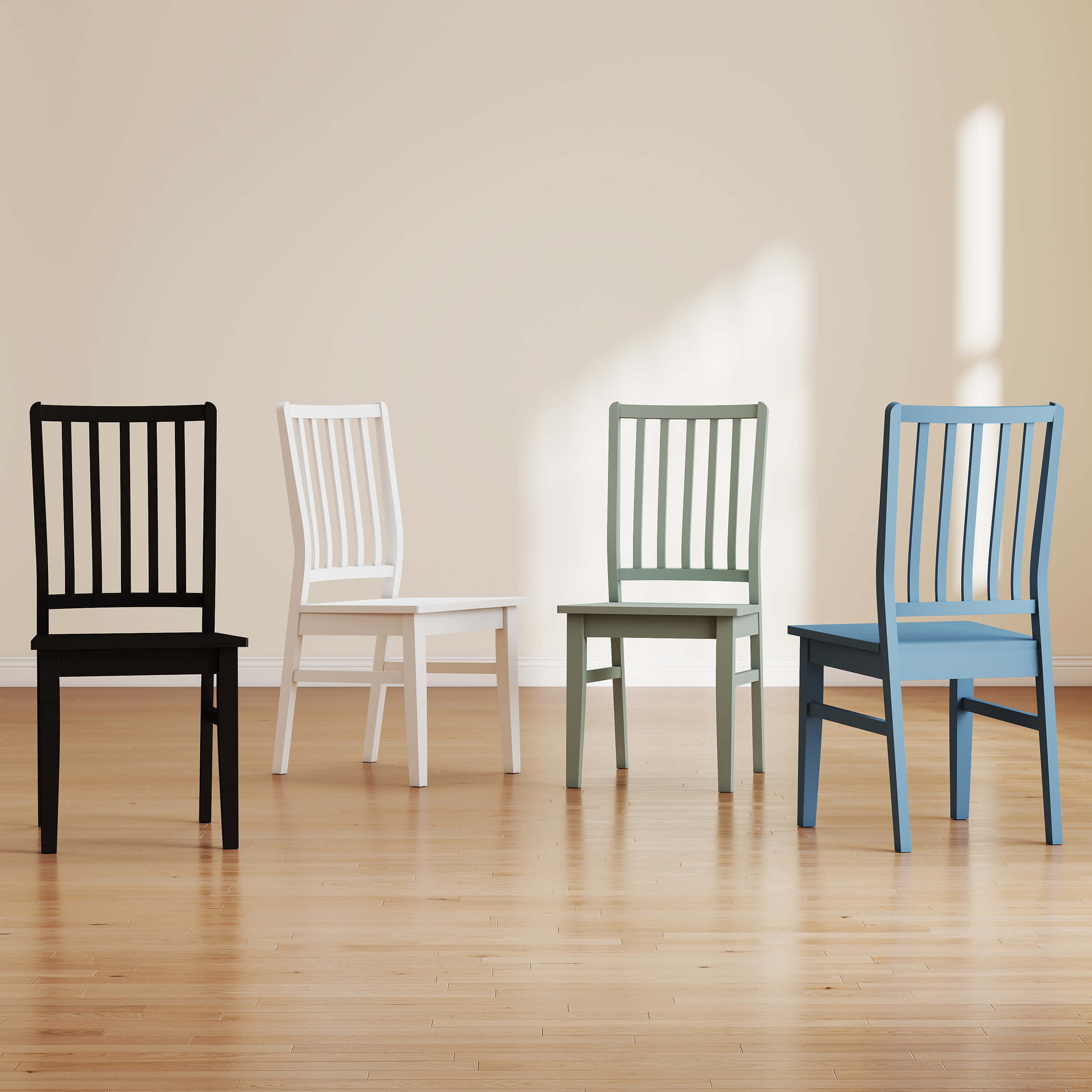 Janoray Farmhouse High Spindle Back Armless Dining Chairs Set of 4 - 0005DC