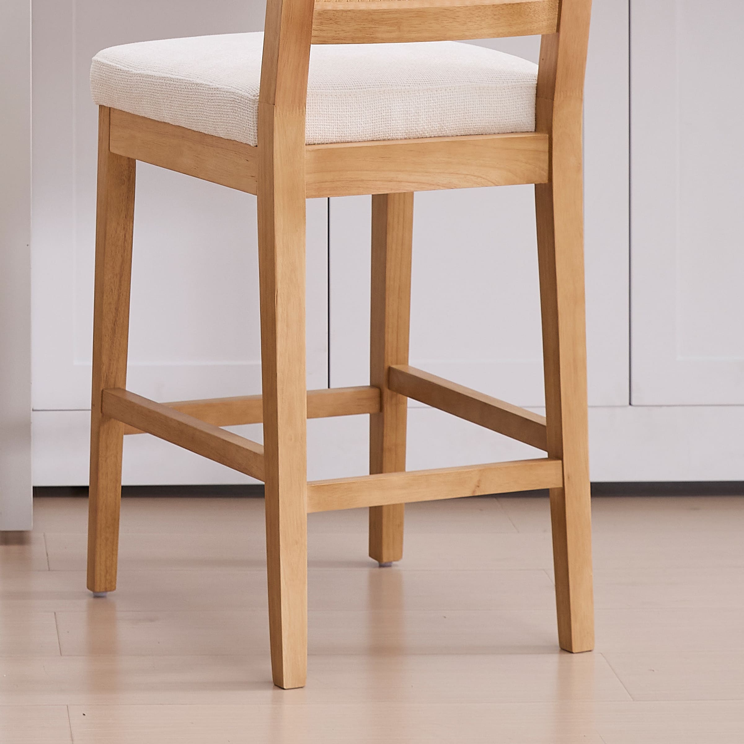 Janoray Farmhouse Rattan Back Counter Stool Set of 2 - 3234CS