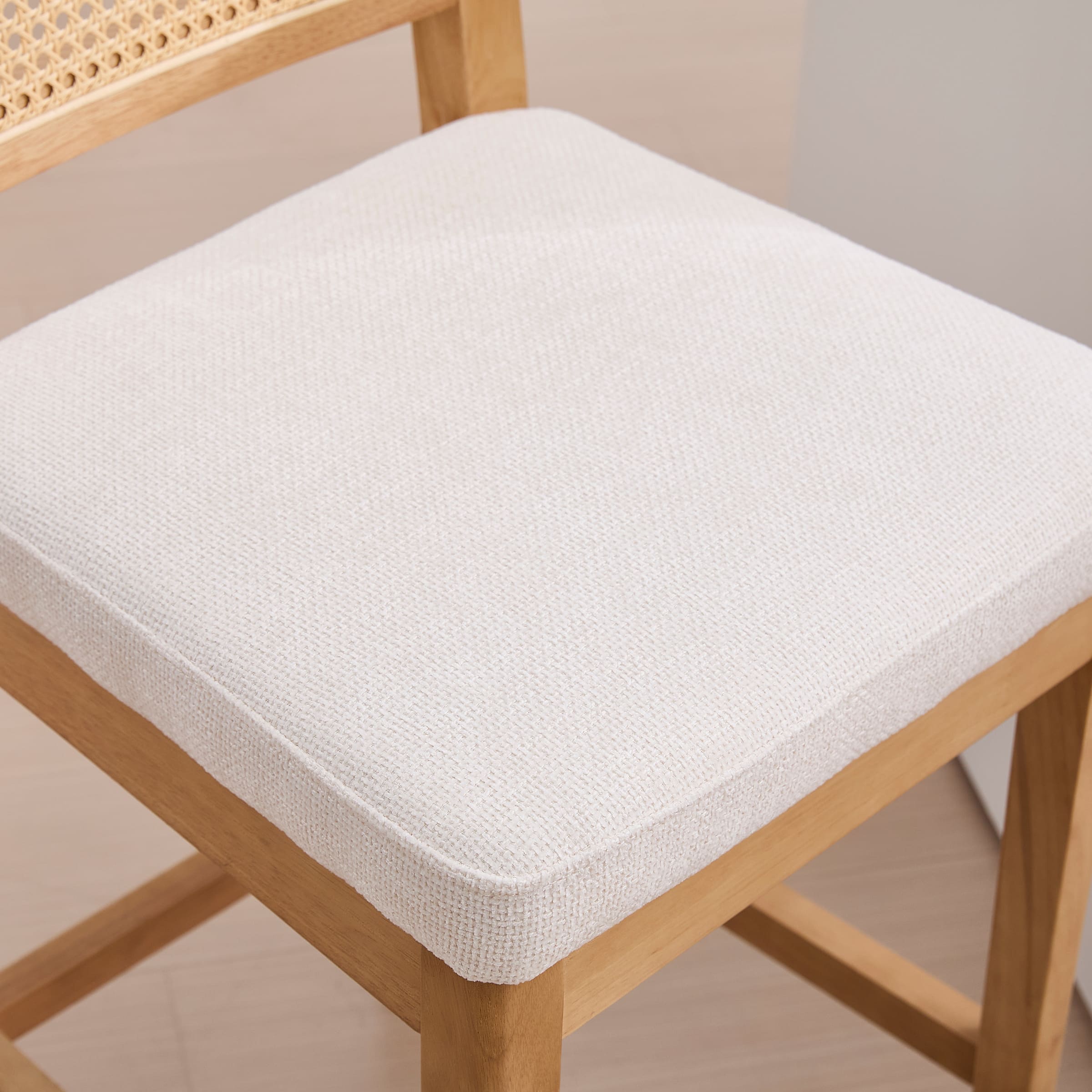 Janoray Farmhouse Rattan Back Counter Stool Set of 2 - 3234CS