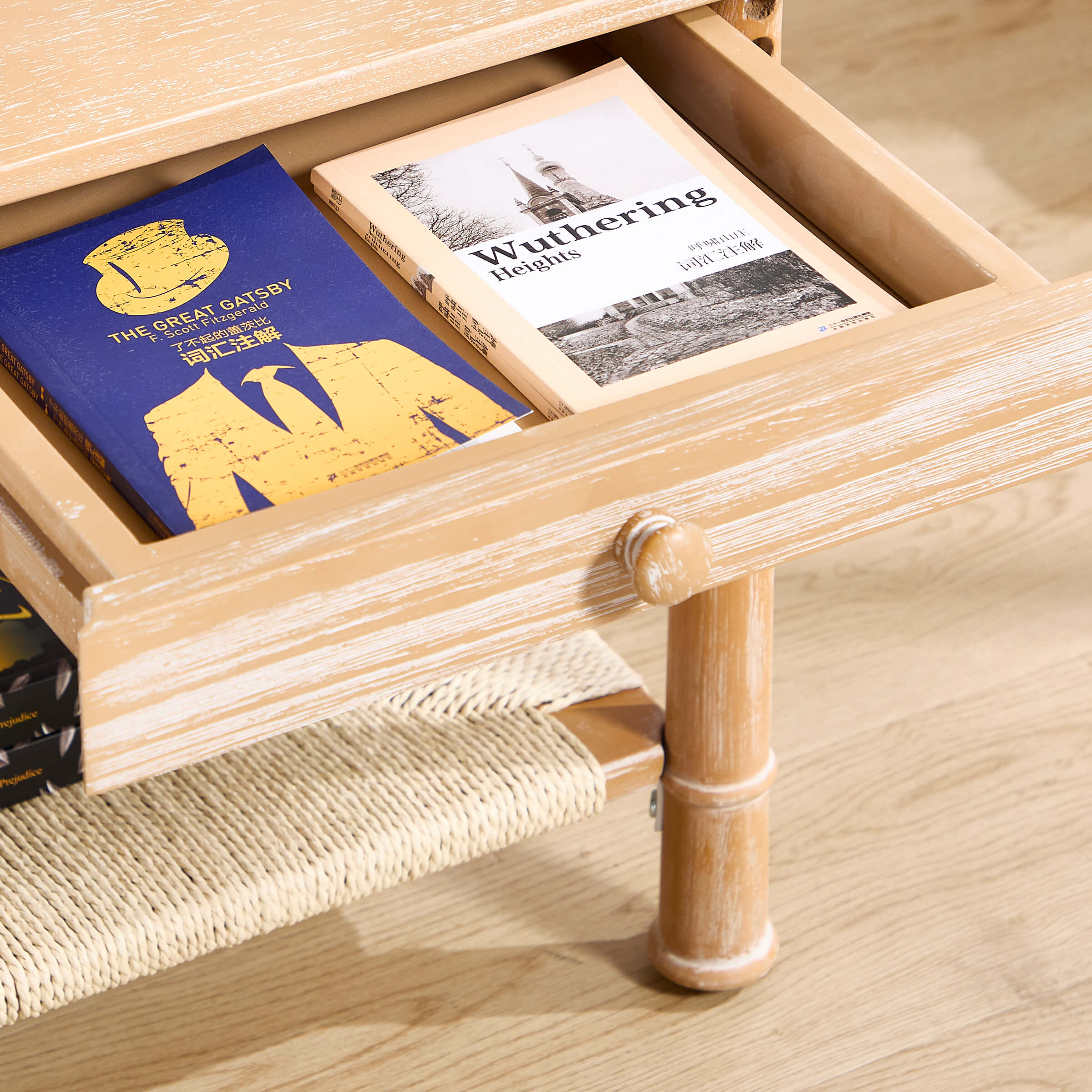 Janoray Farmhouse Square Side Table with Drawer - 22752ST