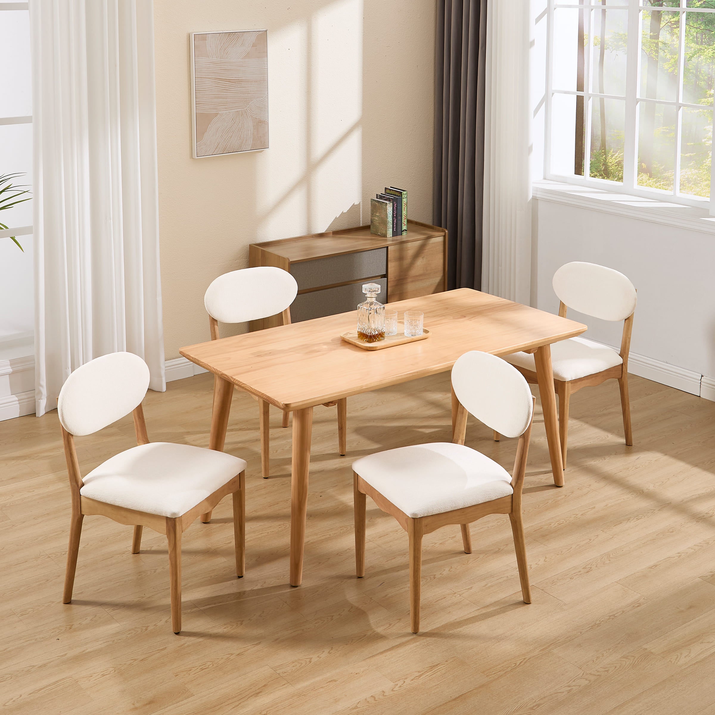 ROCITY Wooden Upholstered Dining Chair Set of 2 - 10066DC