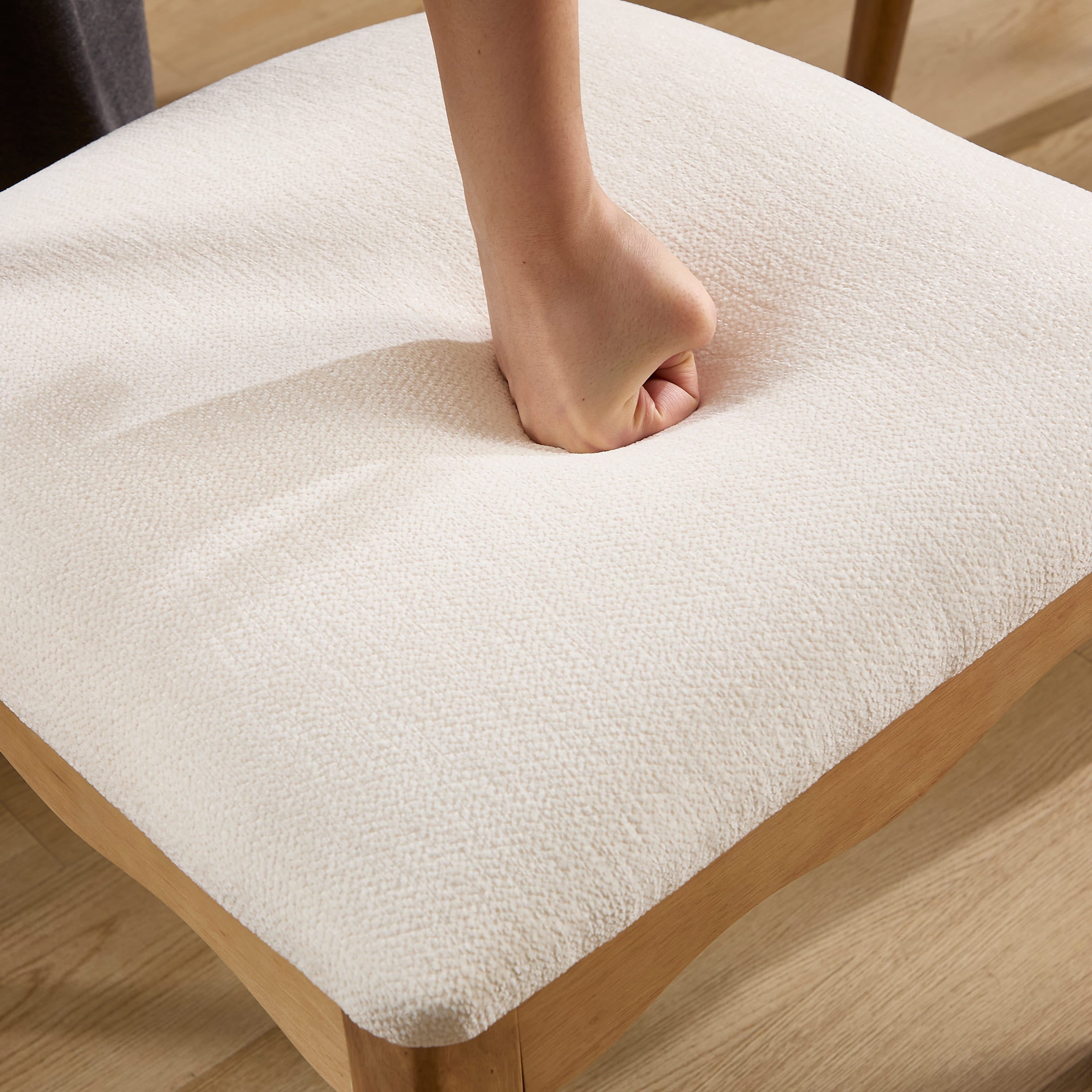 ROCITY Wooden Upholstered Dining Chair Set of 2 - 10066DC