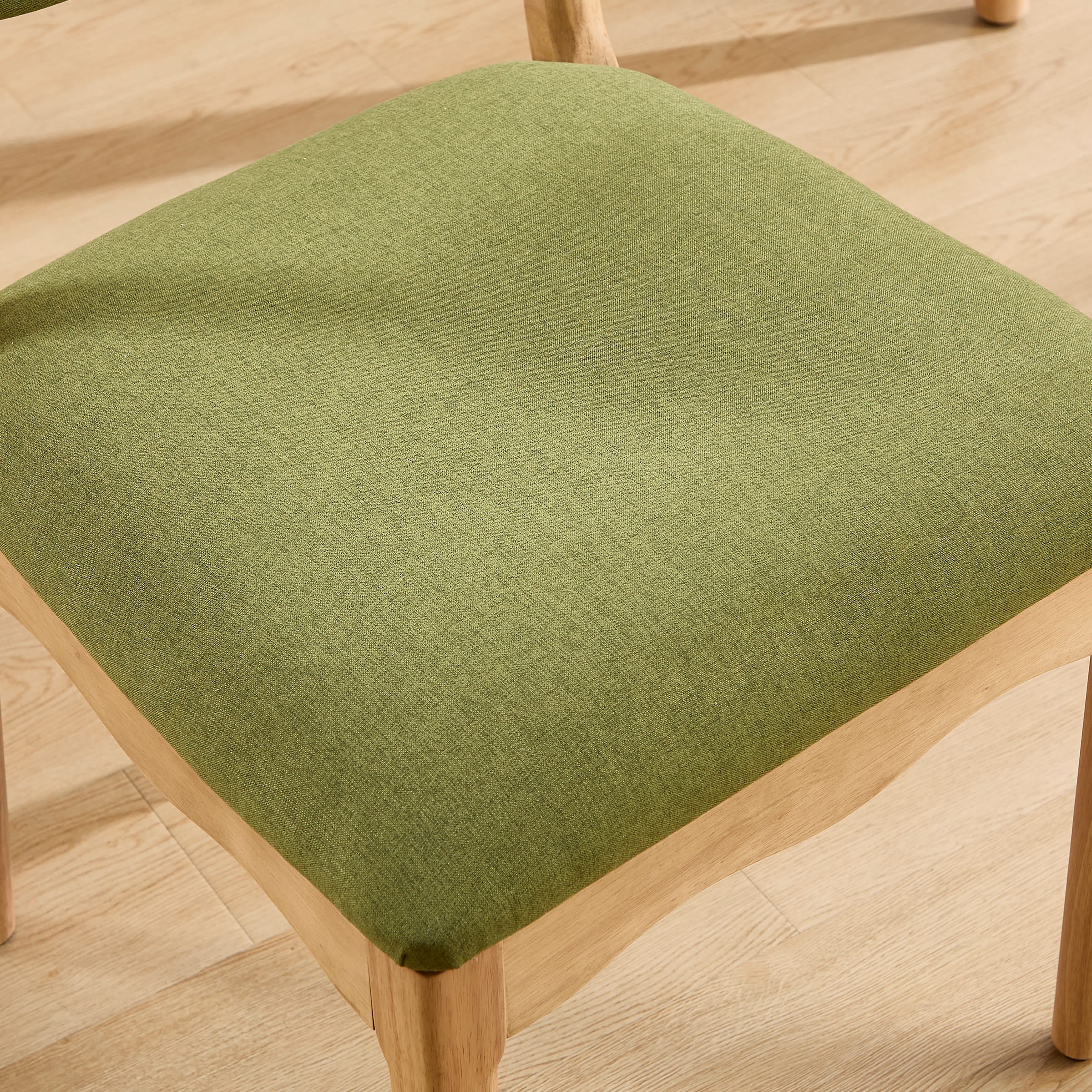 ROCITY Wooden Upholstered Dining Chair Set of 2 - 10066DC