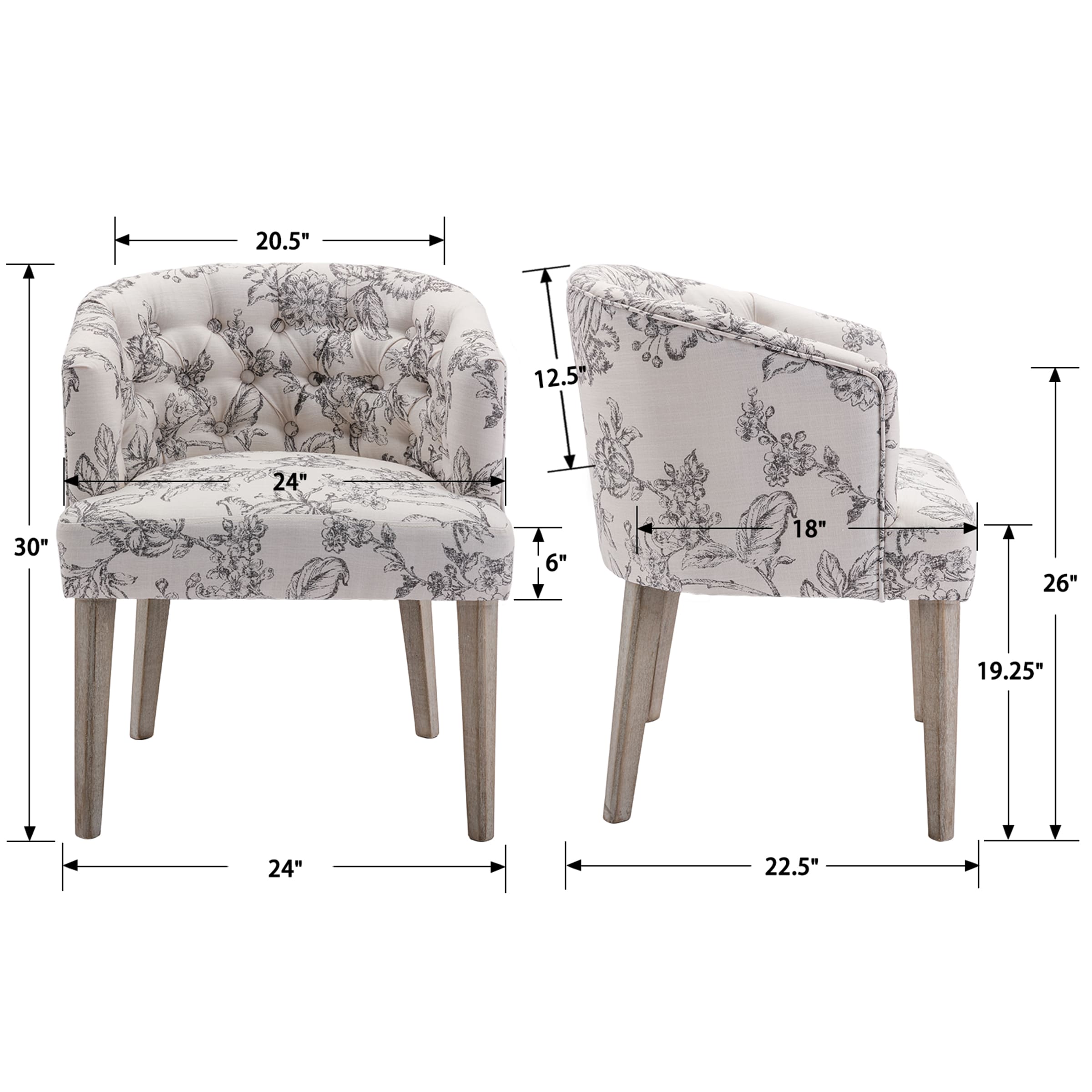 Janoray Tufted Back Dining Chairs Set of 2 - 1946DC