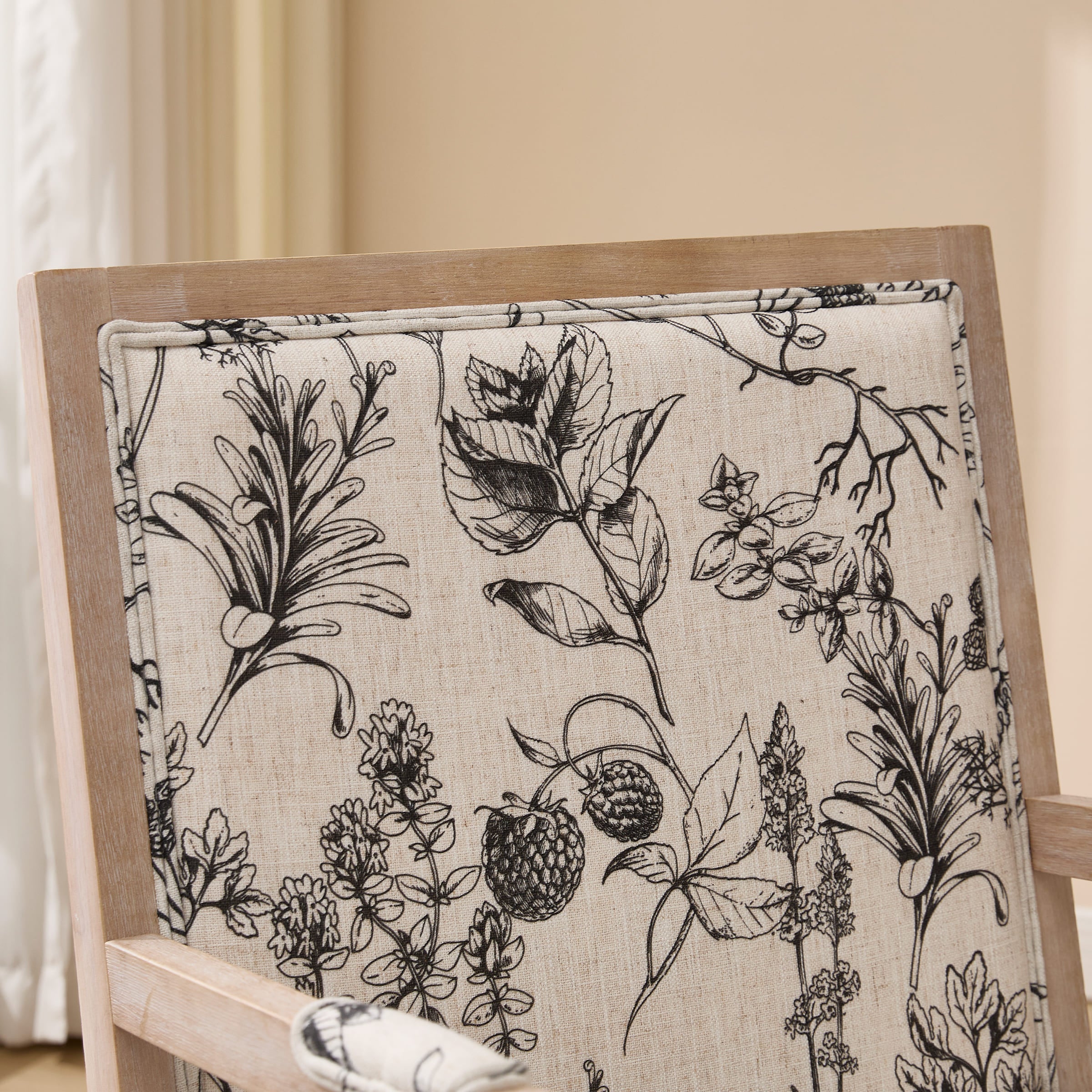 Janoray Linen Upholstered Solid Wood Armchair - 30026AC