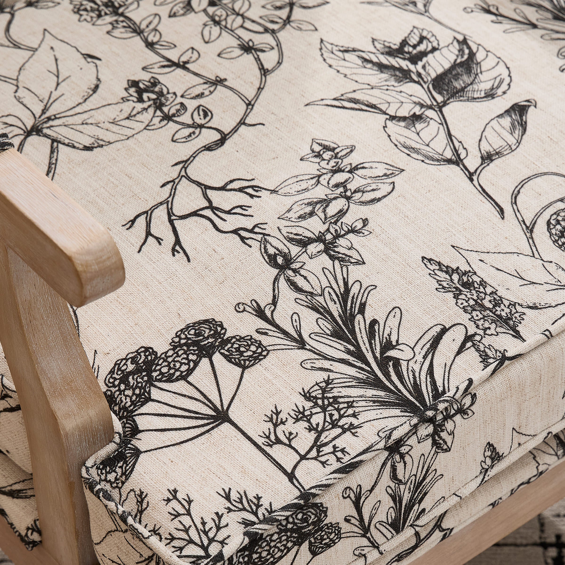 Janoray Linen Upholstered Solid Wood Armchair - 30026AC