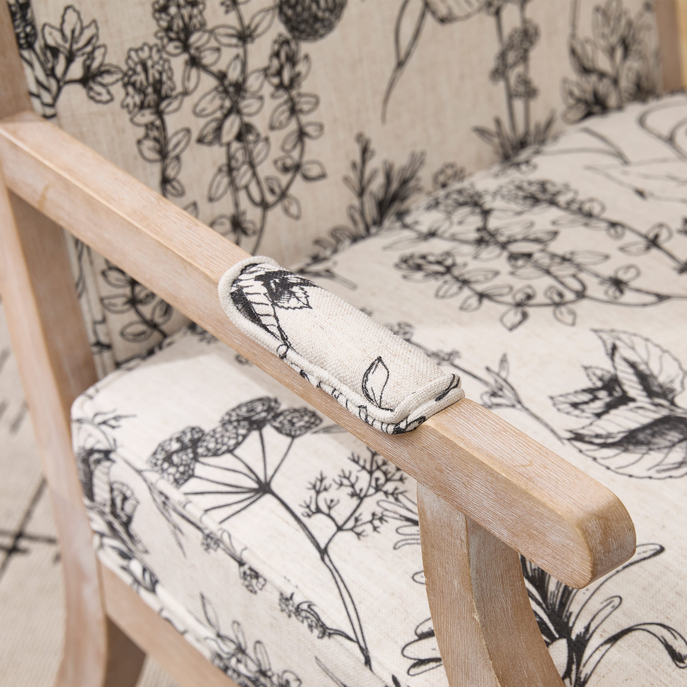 Janoray Linen Upholstered Solid Wood Armchair - 30026AC